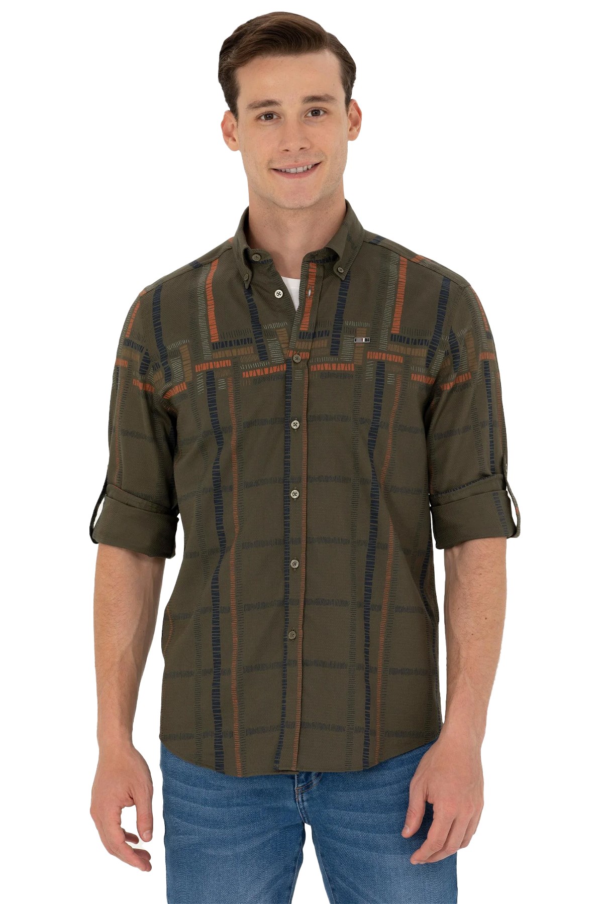 U.S. Polo Assn. Erkek Gömlek 50272751-VR027 Haki