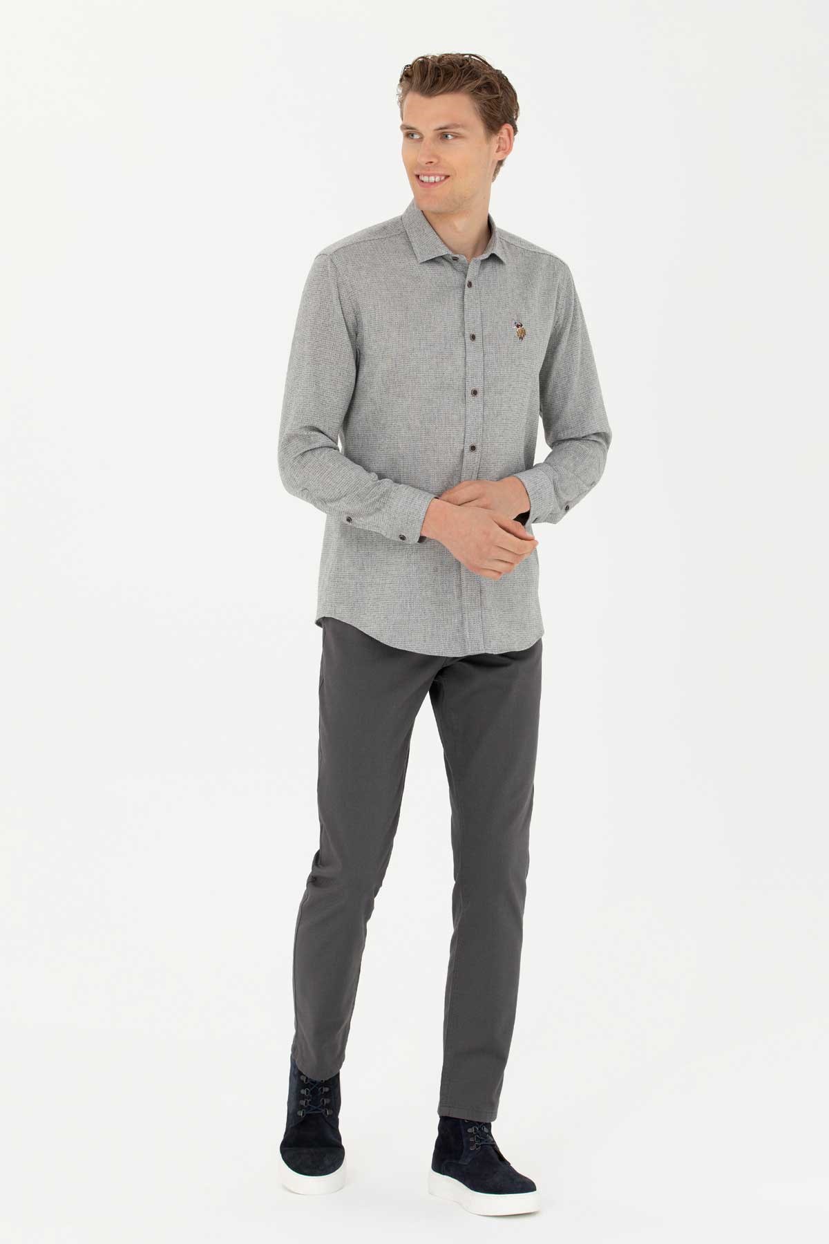 U.S. Polo Assn. Erkek Gömlek 50272757-VR045 Mavi