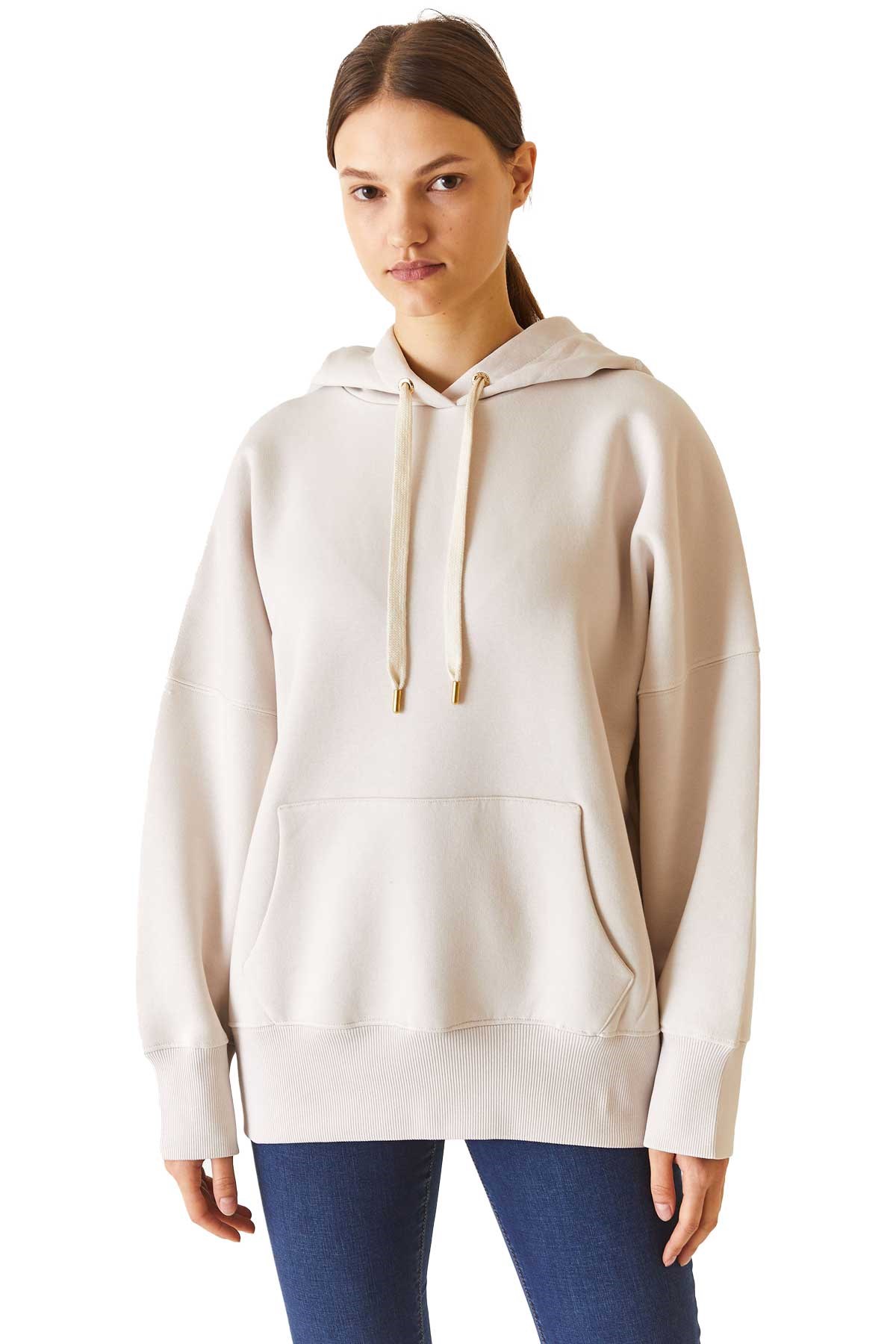U.S. Polo Assn. Kadın Sweatshirt 50273081-VR049 Ekru