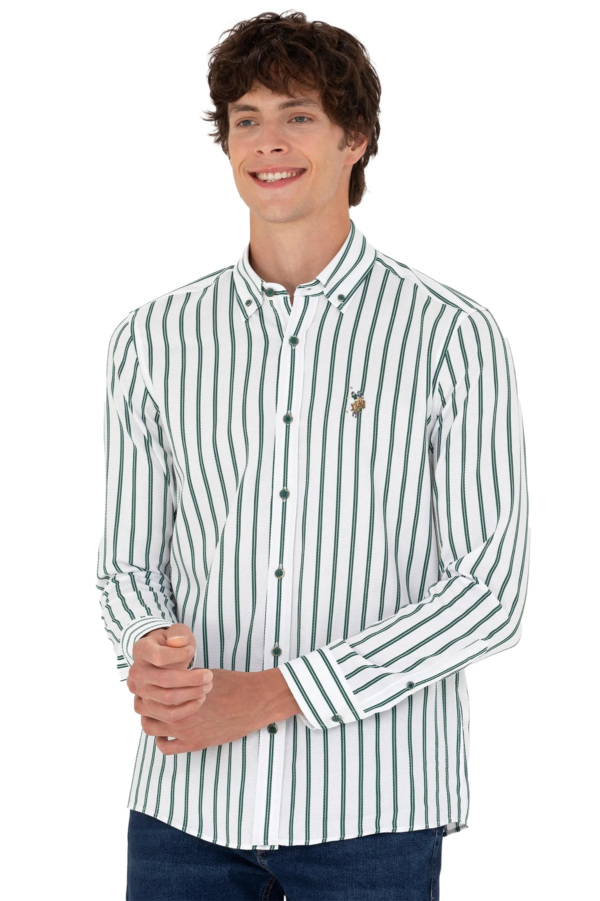 U.S. Polo Assn. Erkek Gömlek 50277939-VR054 Yeşil
