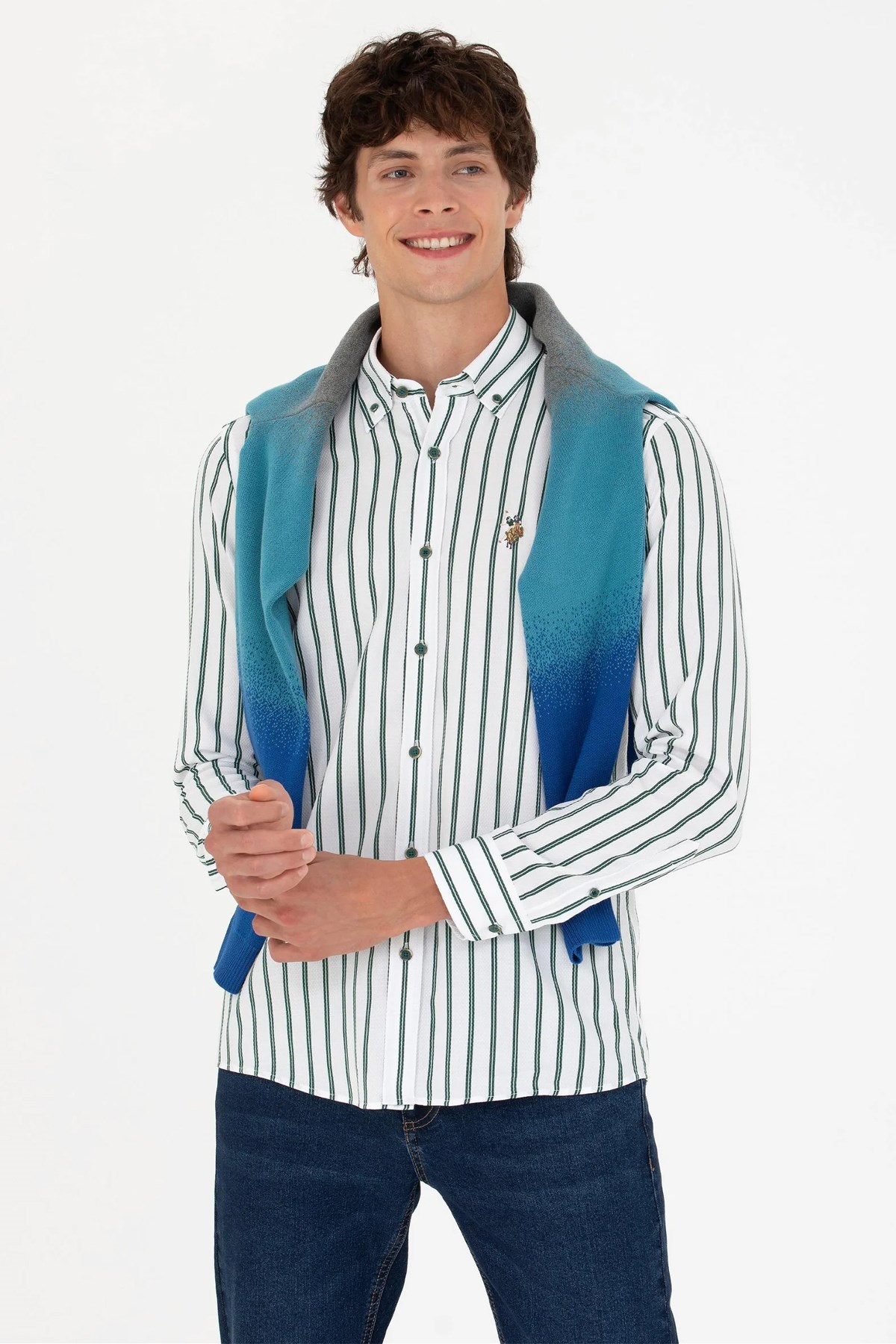 U.S. Polo Assn. Erkek Gömlek 50277939-VR054 Yeşil