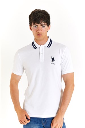 U.S. Polo Assn. Slim Erkek Tişört 50279569-VR013 Beyaz