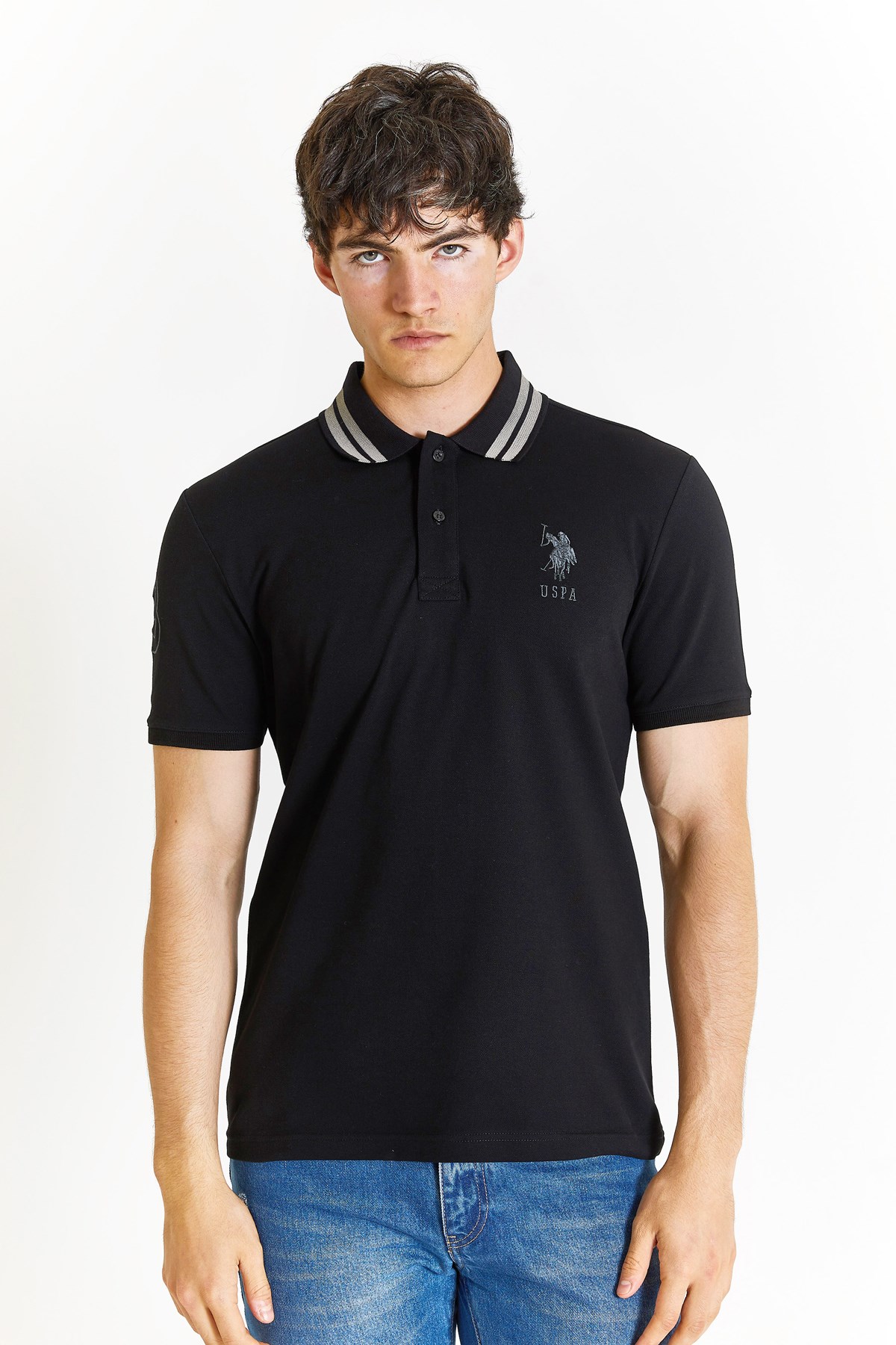U.S. Polo Assn. Slim Erkek Tişört 50279569-VR046 Siyah