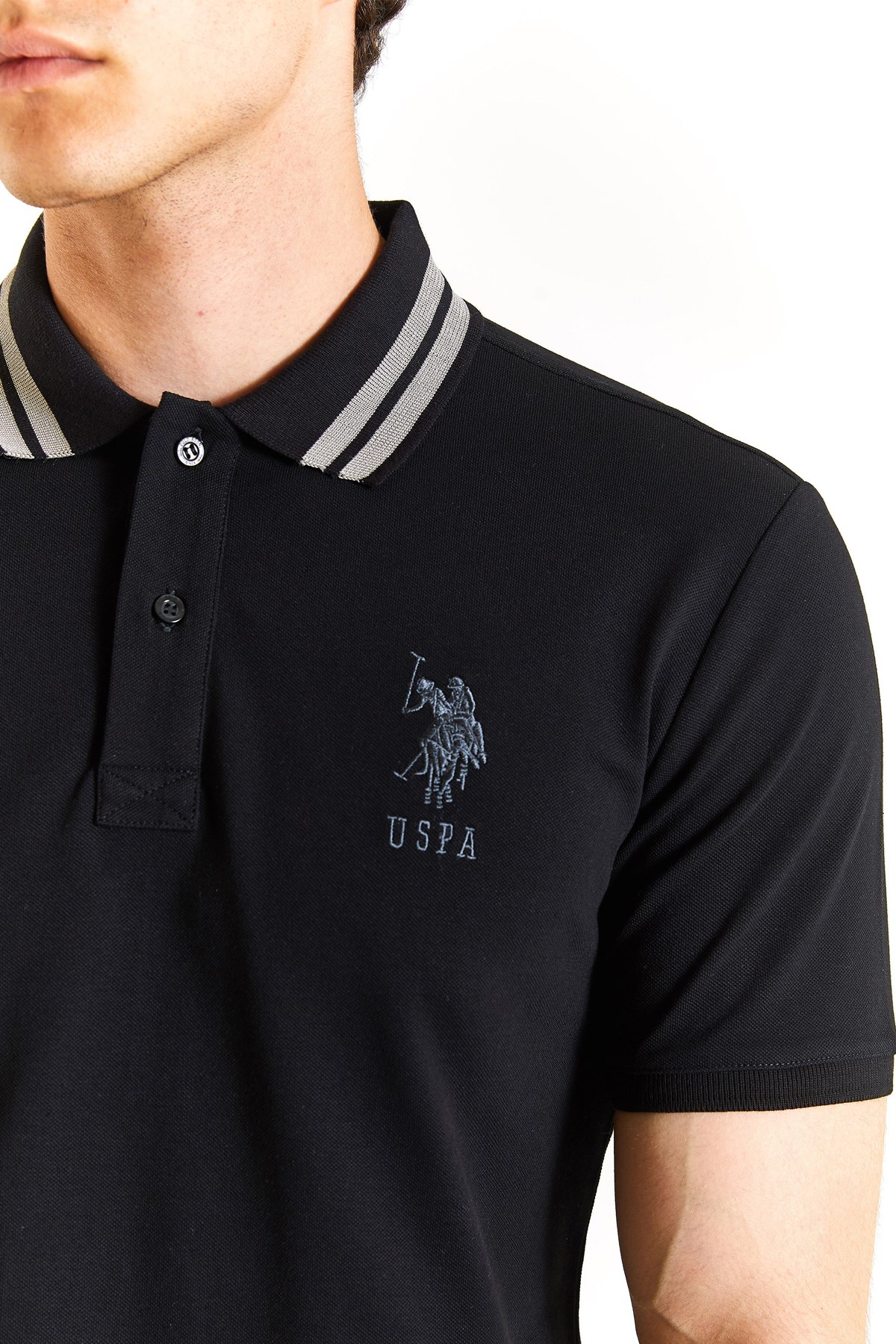 U.S. Polo Assn. Slim Erkek Tişört 50279569-VR046 Siyah