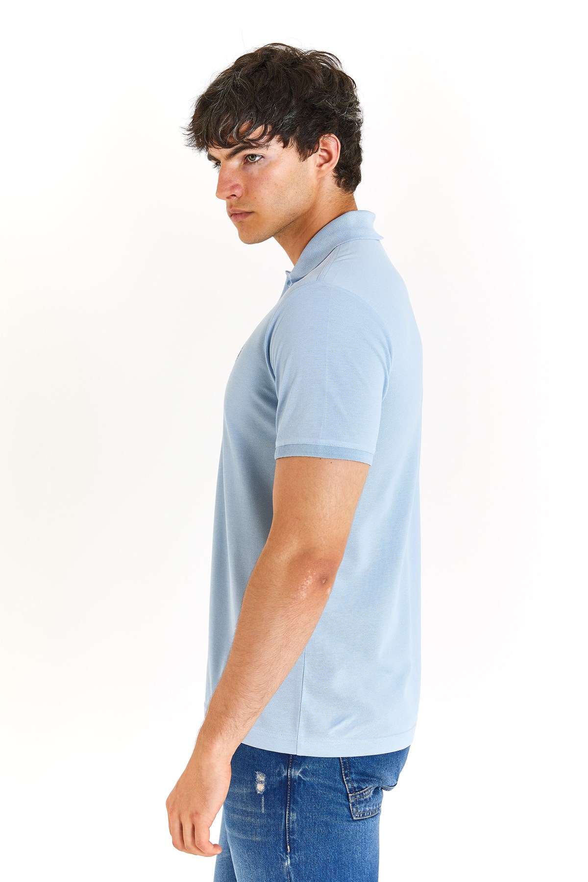 U.S. Polo Assn. Erkek Slim Tişört 50279573-VR003 Mavi