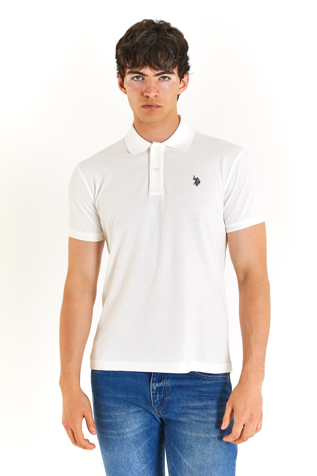 U.S. Polo Assn. Erkek Tişört 50279573-VR019 Ekru
