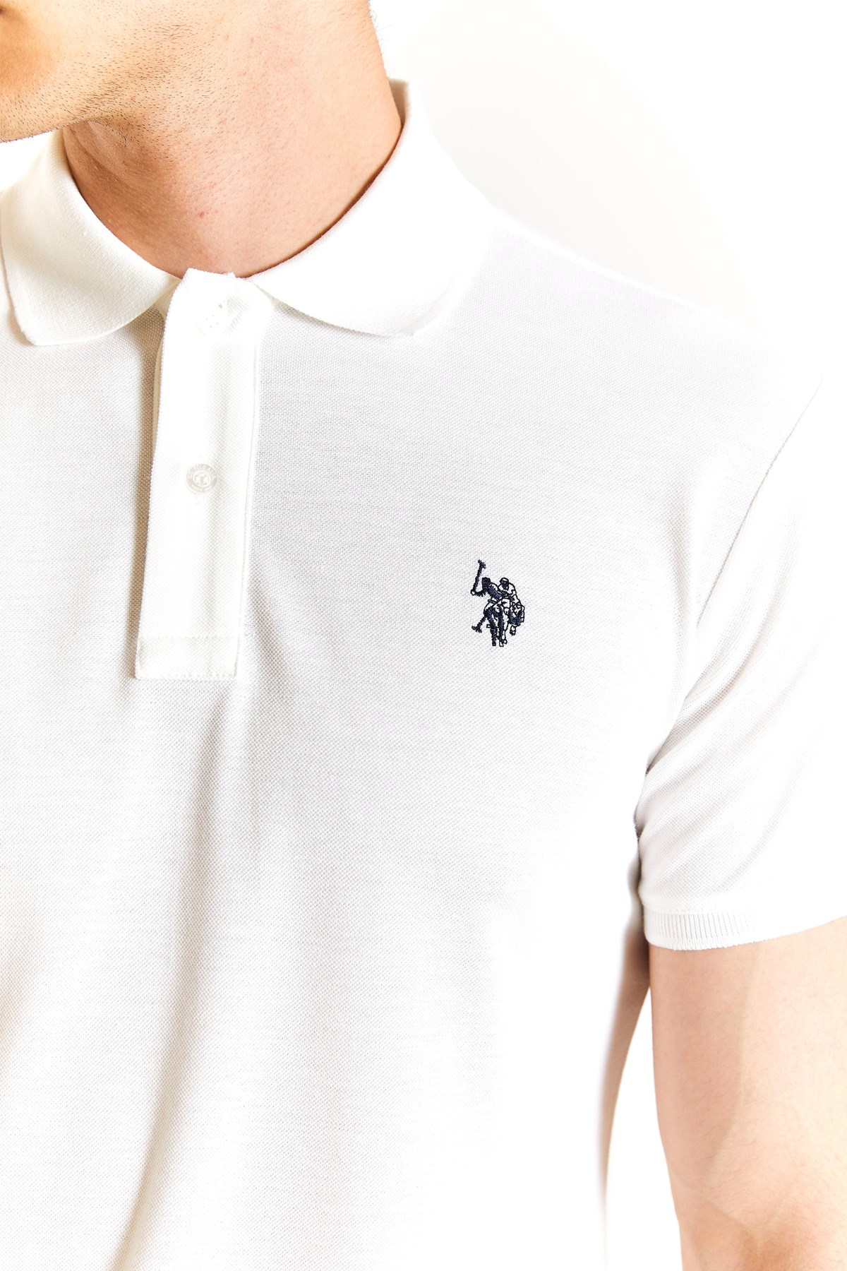 U.S. Polo Assn. Erkek Tişört 50279573-VR019 Ekru
