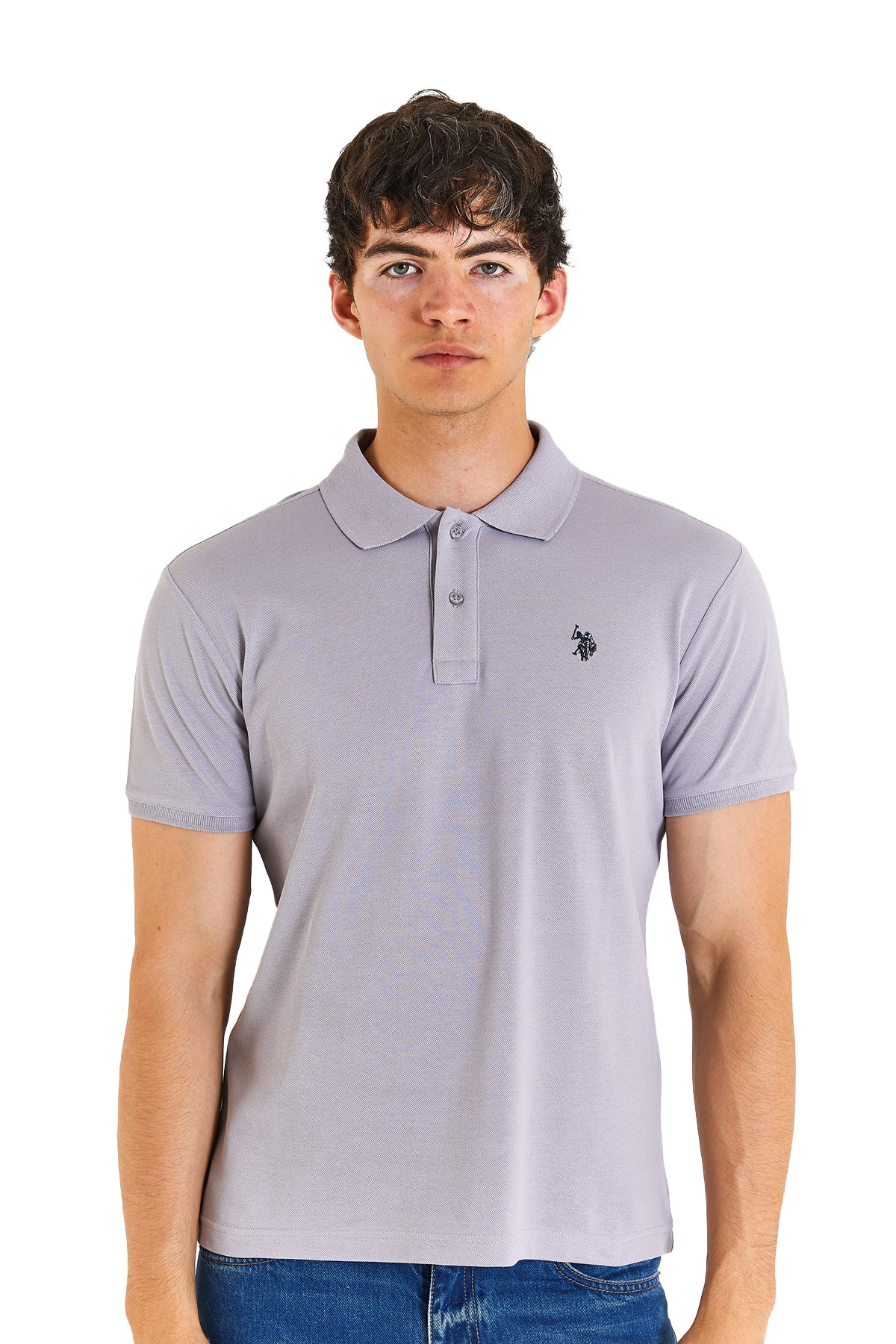 U.S. Polo Assn. Erkek Slim Tişört 50279573-VR024 Gri