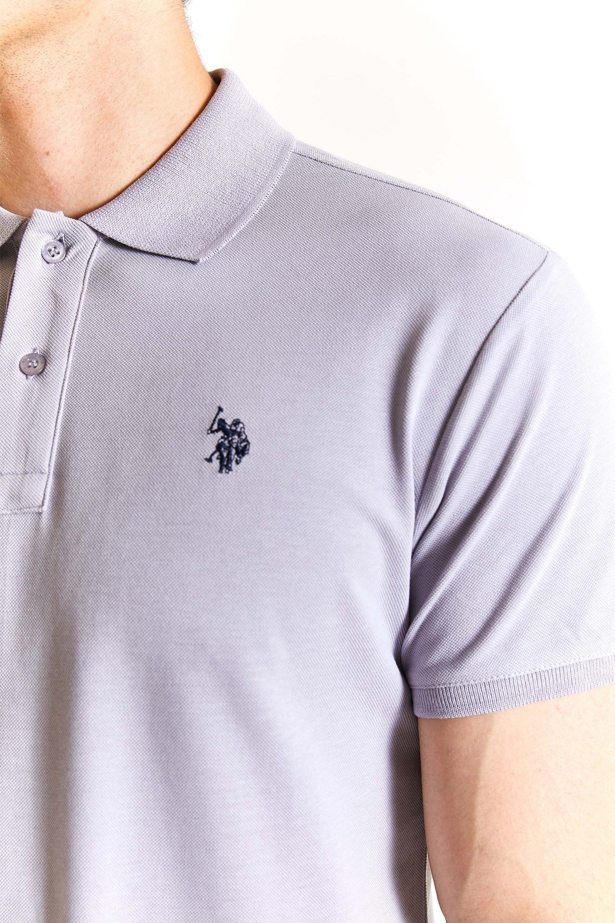 U.S. Polo Assn. Erkek Slim Tişört 50279573-VR024 Gri
