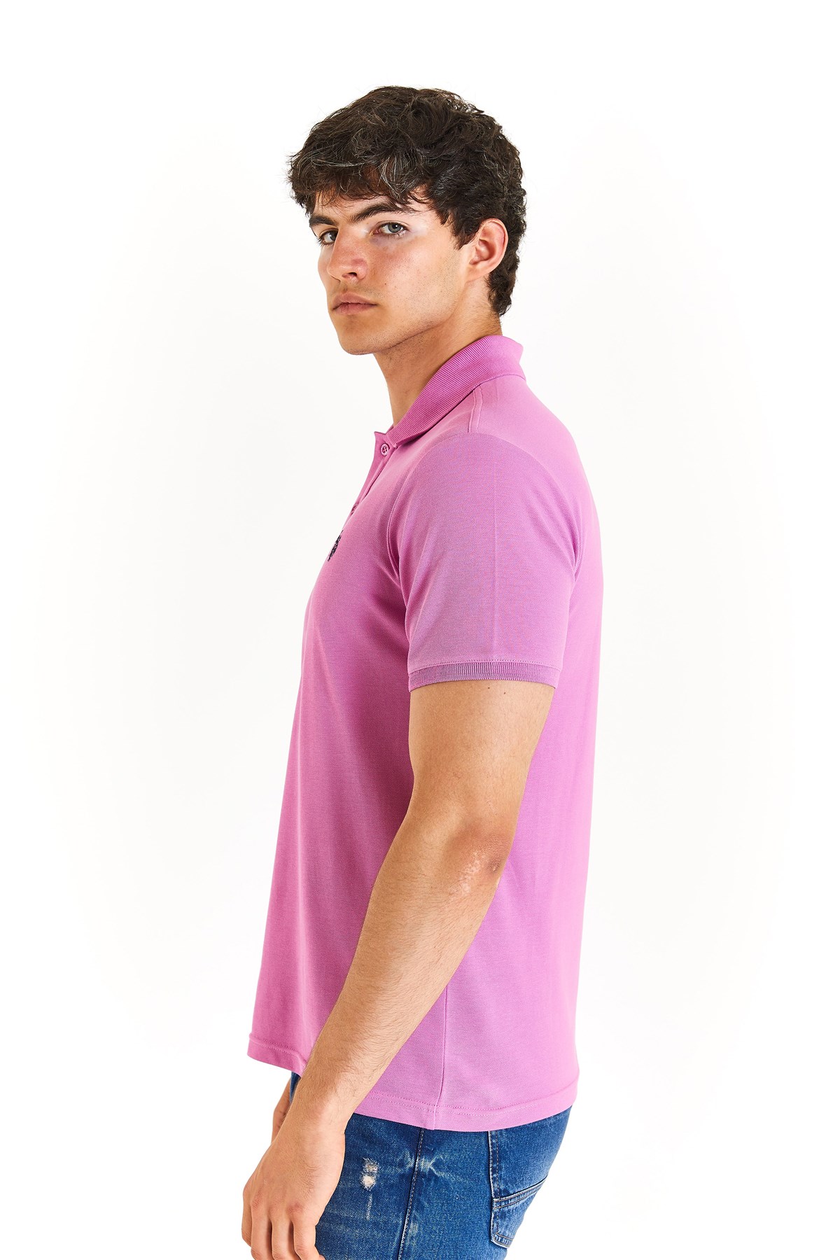 U.S. Polo Assn. Erkek Slim Tişört 50279573-VR037 Pembe