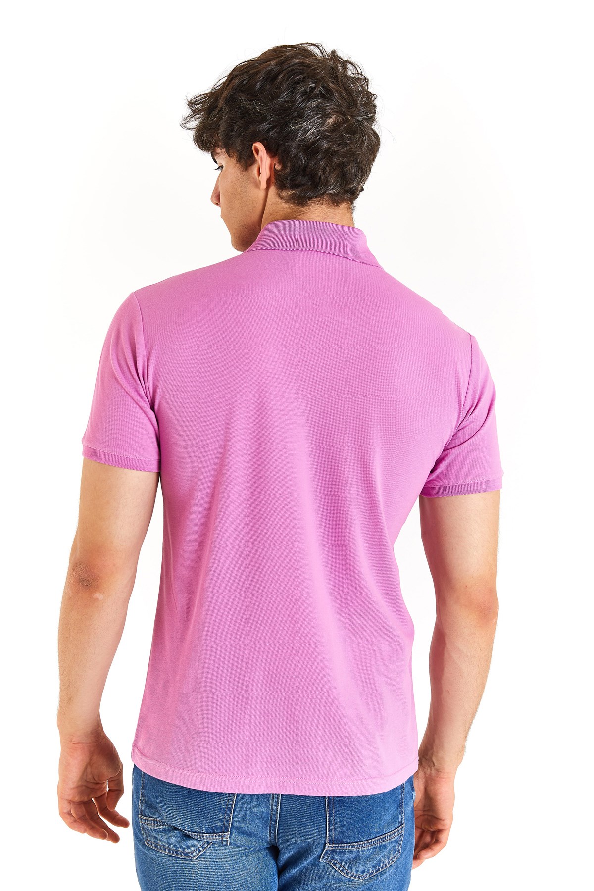 U.S. Polo Assn. Erkek Slim Tişört 50279573-VR037 Pembe