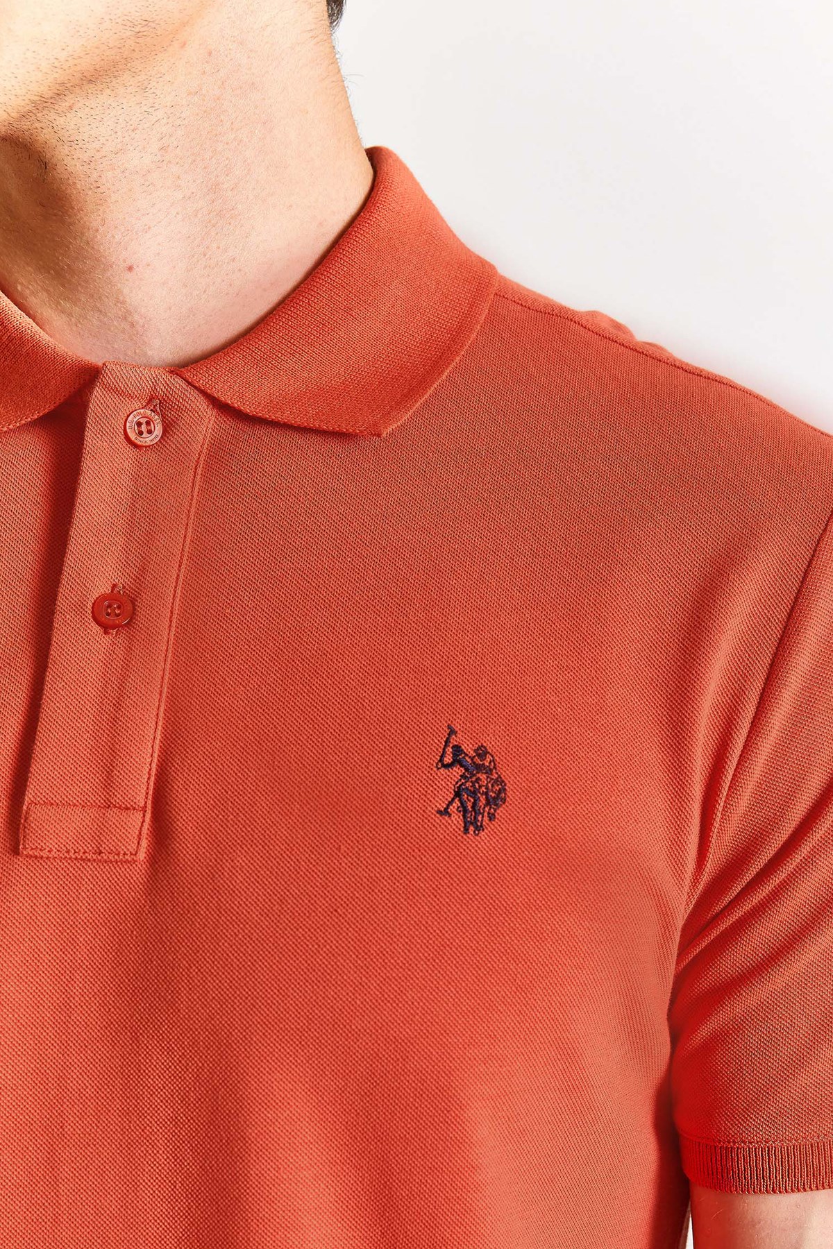 U.S. Polo Assn. Erkek Slim Tişört 50279573-VR042 Turuncu