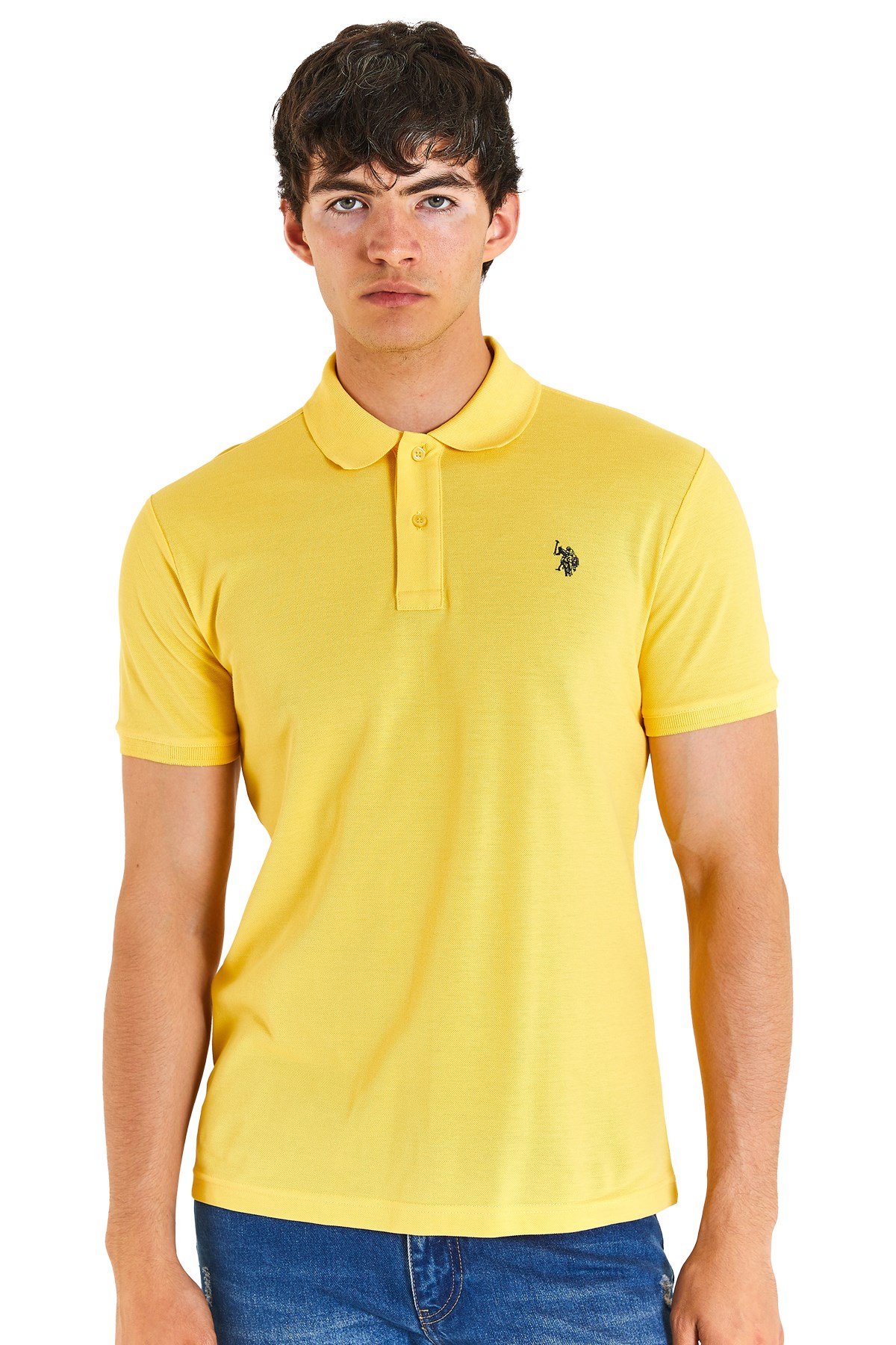 U.S. Polo Assn. Erkek Slim Tişört 50279573-VR044 Sarı