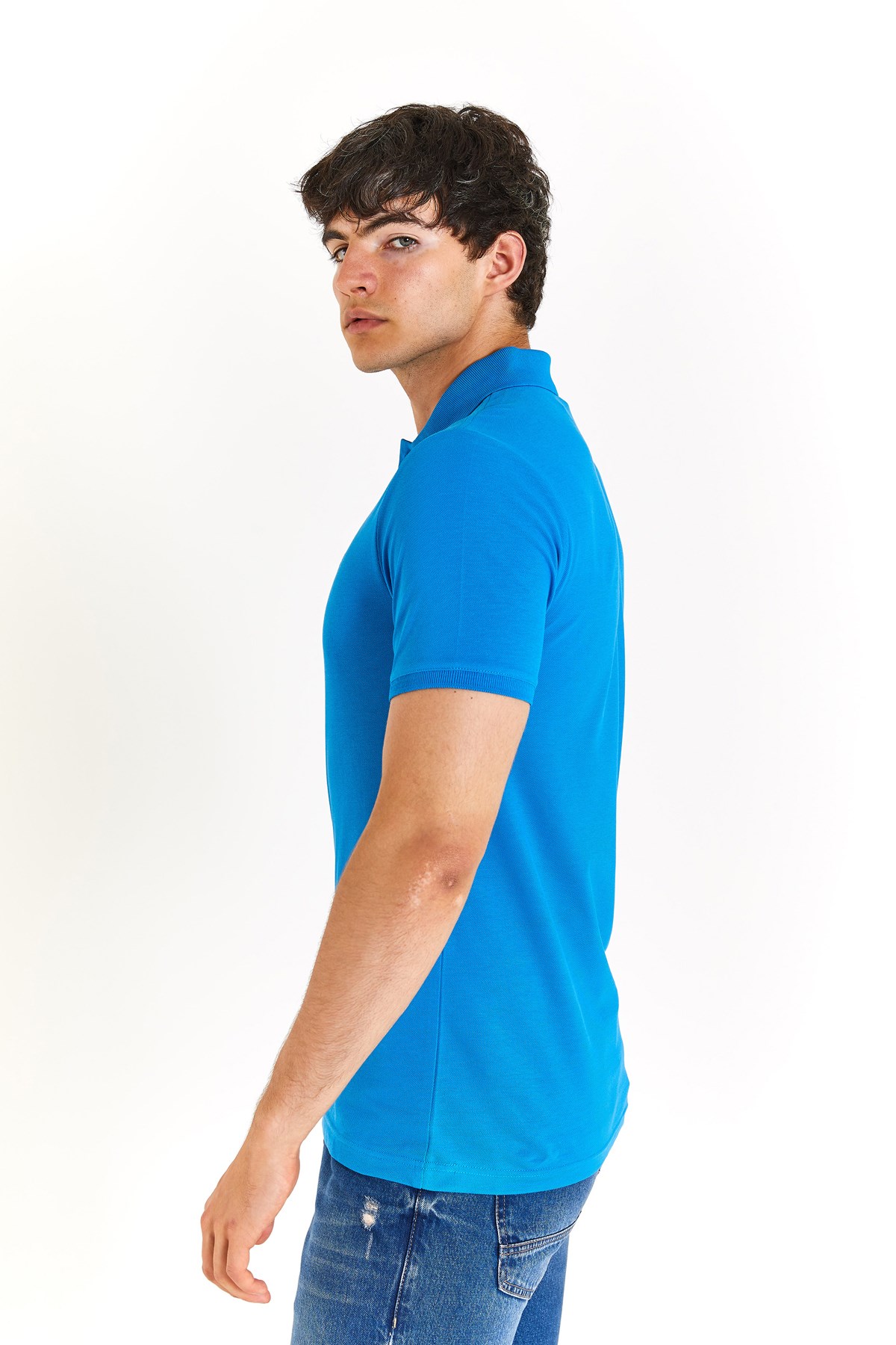 U.S. Polo Assn. Erkek Slim Tişört 50279573-VR045 Mavi