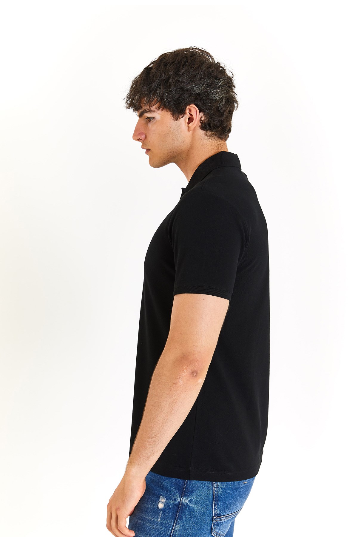 U.S. Polo Assn. Erkek Slim Tişört 50279573-VR046 Siyah