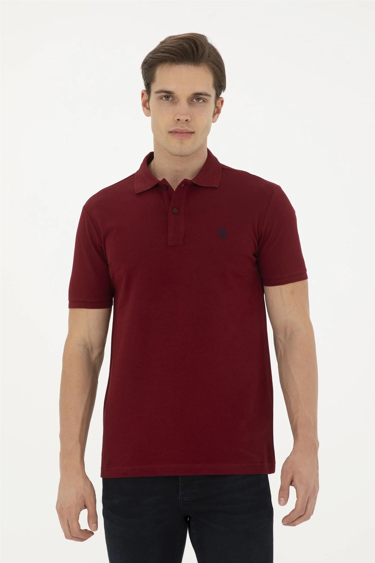 U.S. Polo Assn. Erkek Slim Tişört 50279573-VR177 Bordo