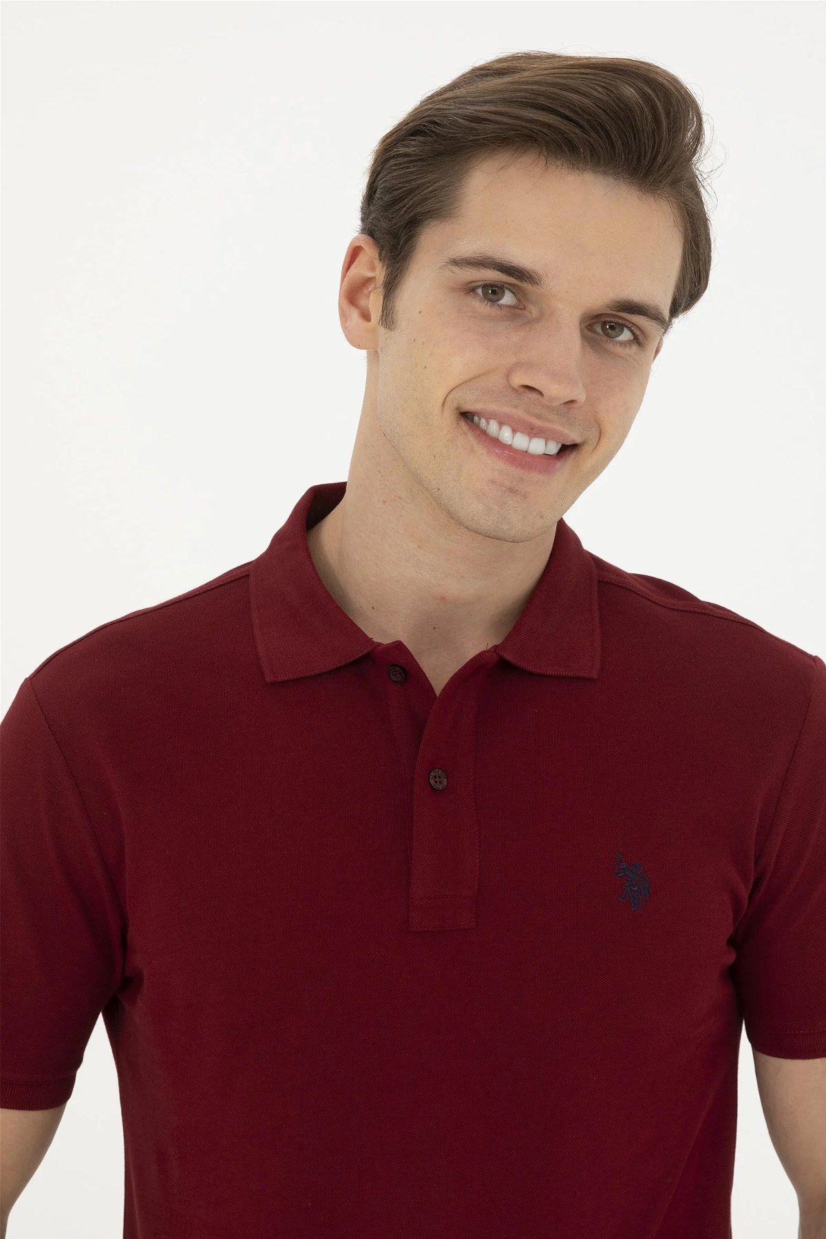 U.S. Polo Assn. Erkek Slim Tişört 50279573-VR177 Bordo