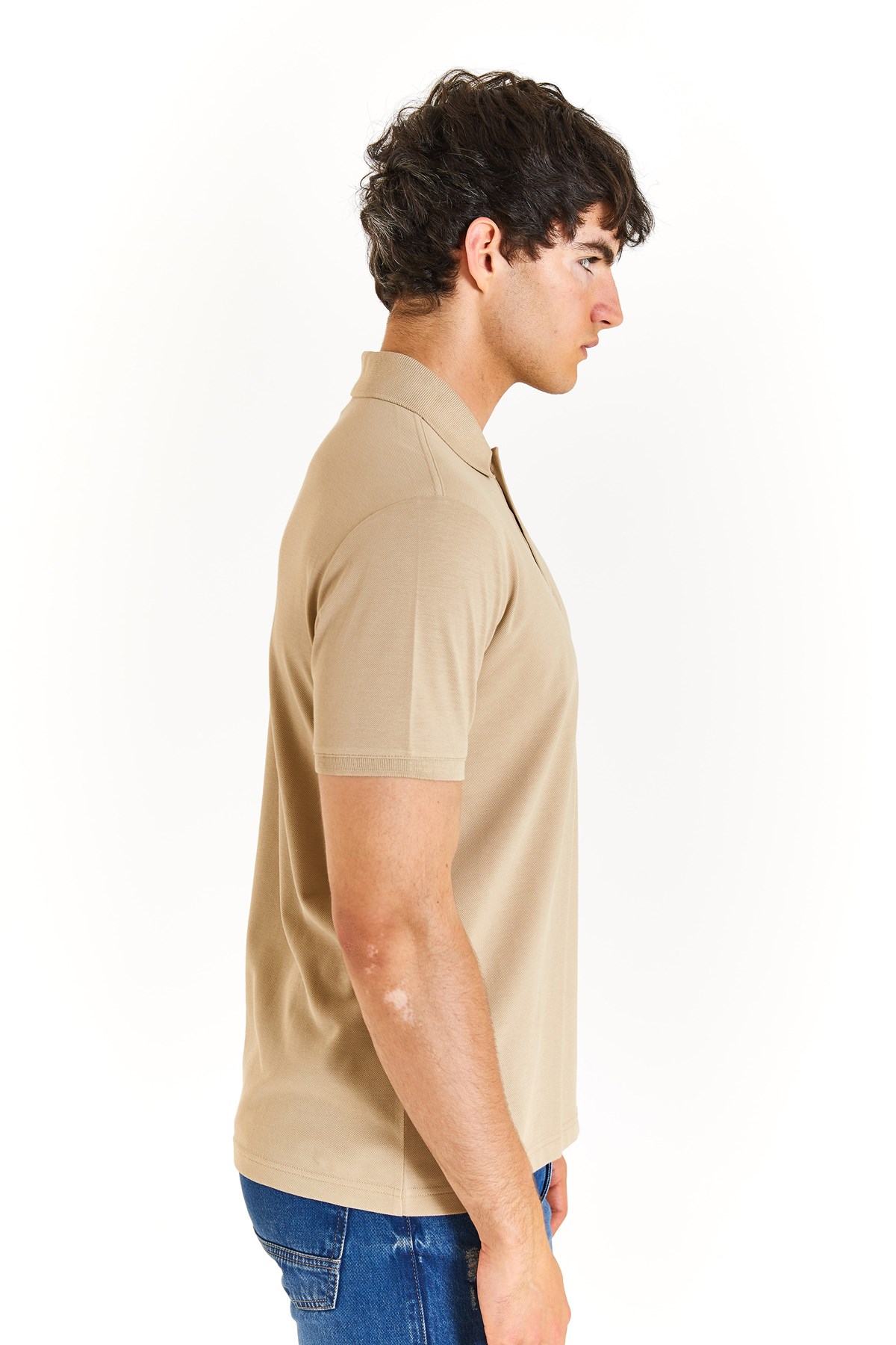 U.S. Polo Assn. Erkek Slim Tişört 50279573-VR183 Bej