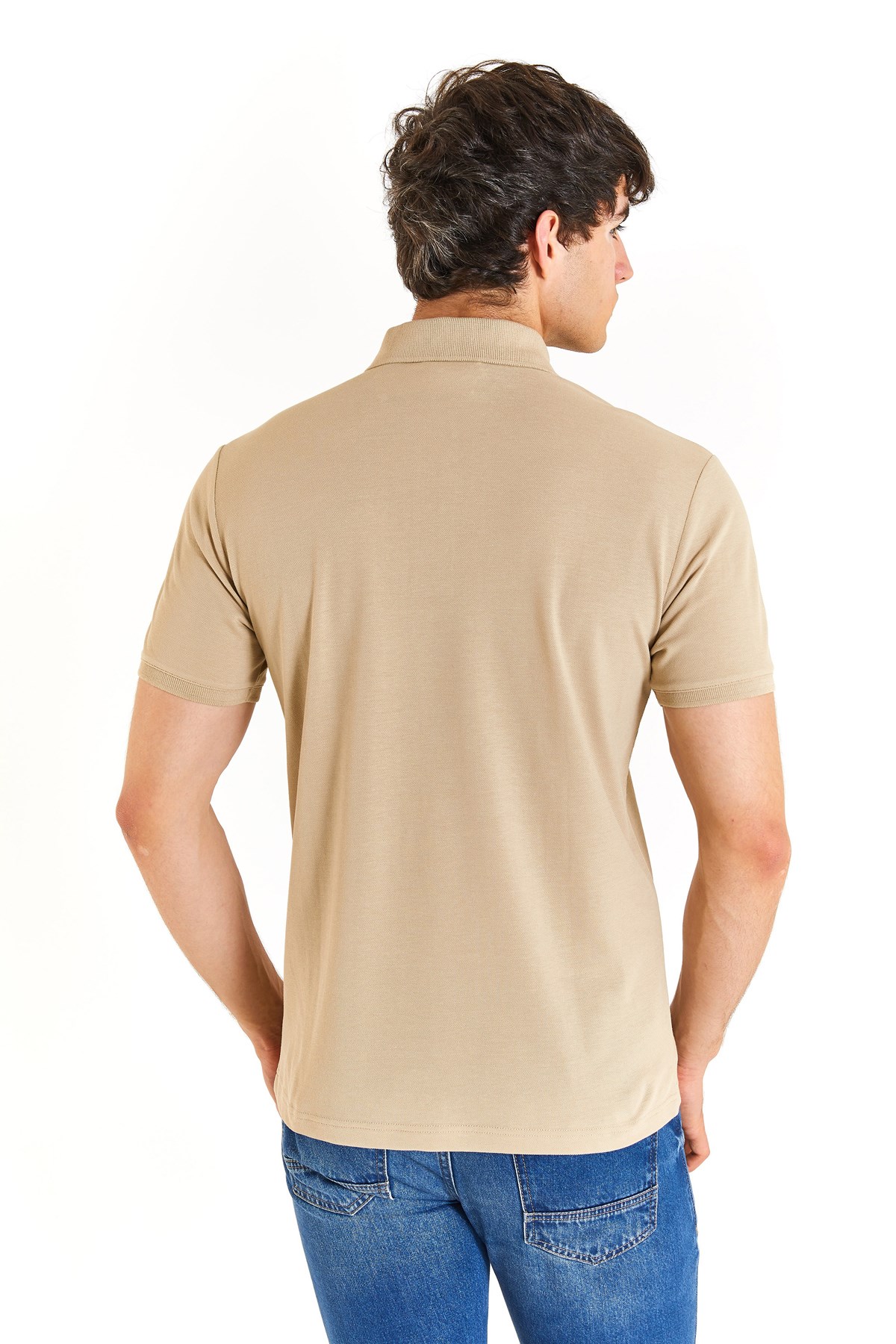 U.S. Polo Assn. Erkek Slim Tişört 50279573-VR183 Bej
