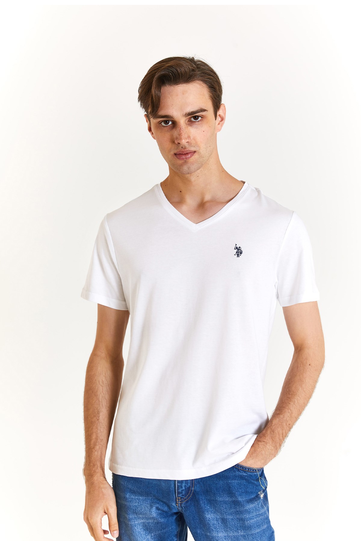 U.S. Polo Assn. Erkek Tişört 50279617-VR013 Beyaz