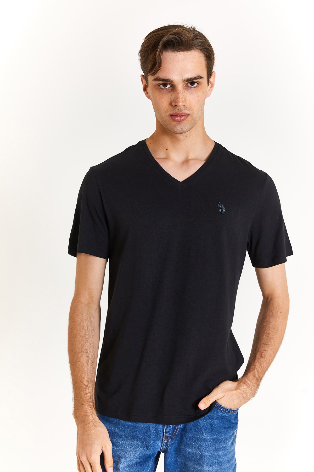 U.S. Polo Assn. Erkek Tişört 50279617-VR046 Siyah