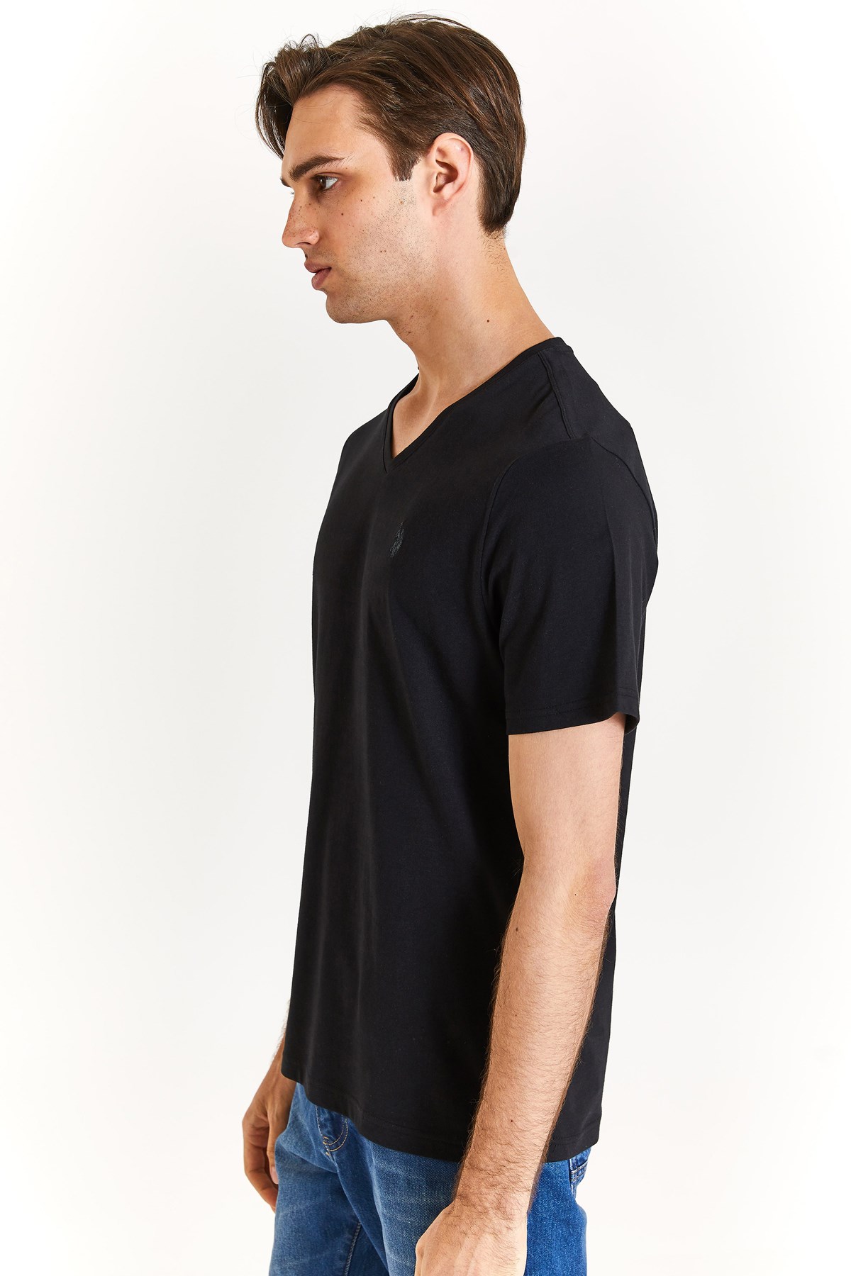 U.S. Polo Assn. Erkek Tişört 50279617-VR046 Siyah