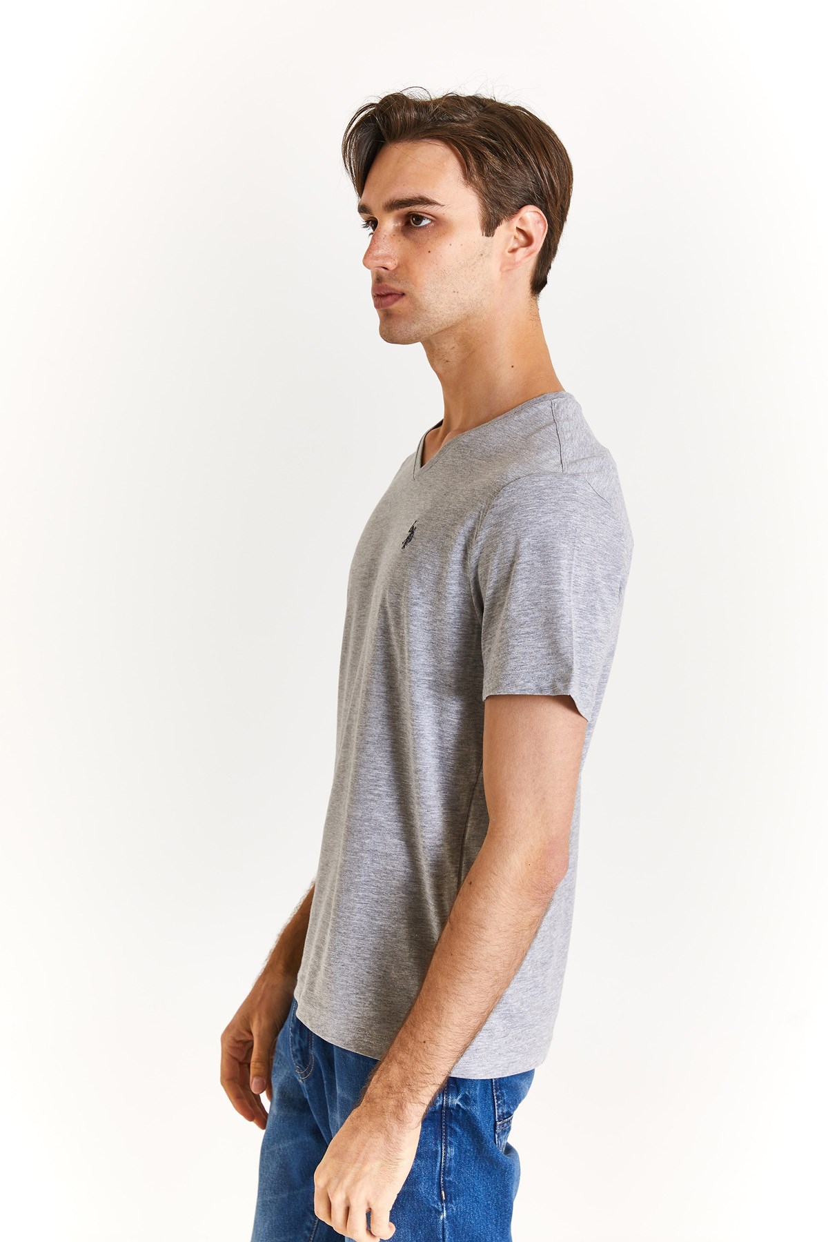 U.S. Polo Assn. Erkek Tişört 50279617-VR086 Gri