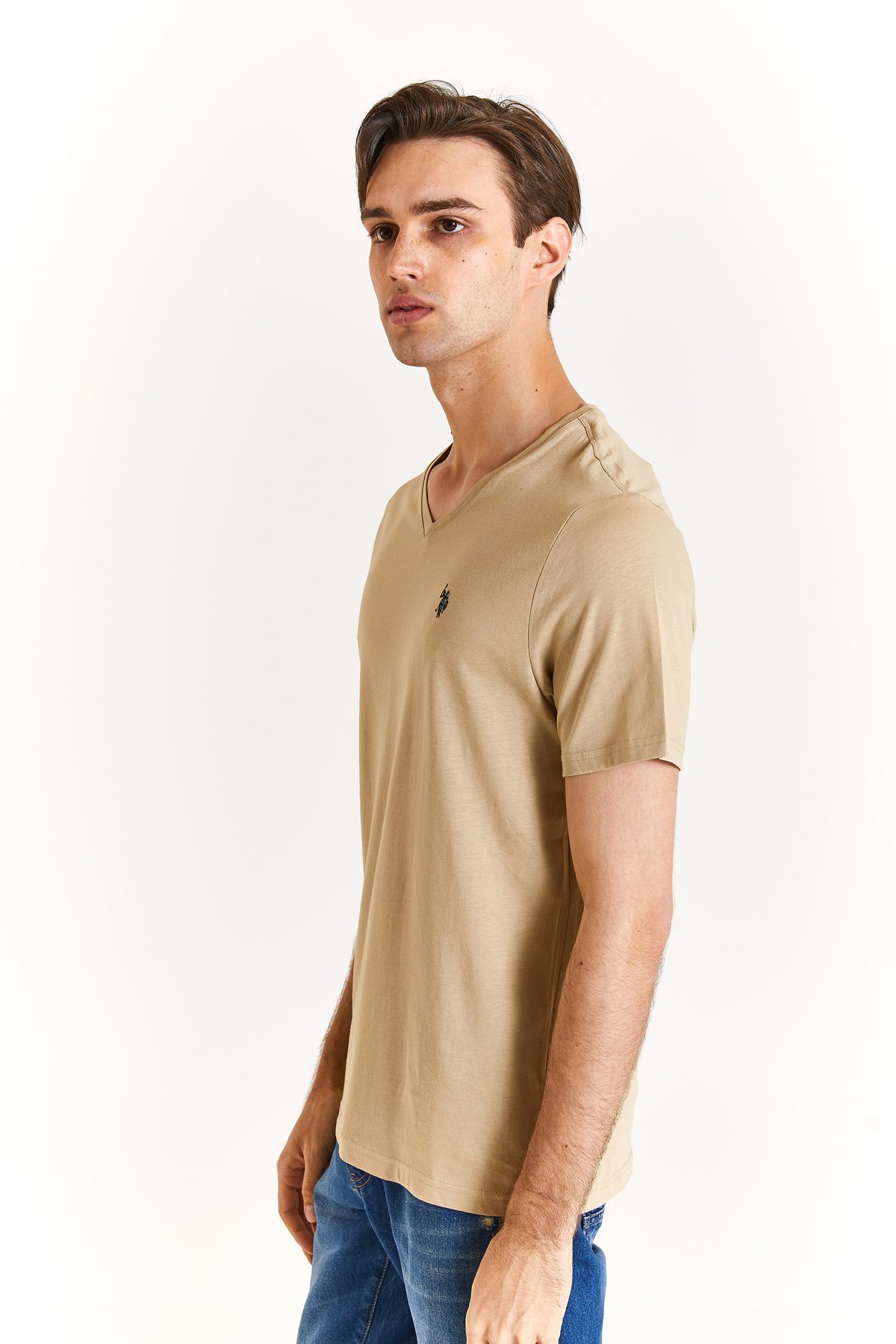 U.S. Polo Assn. Erkek Tişört 50279617-VR183 Haki
