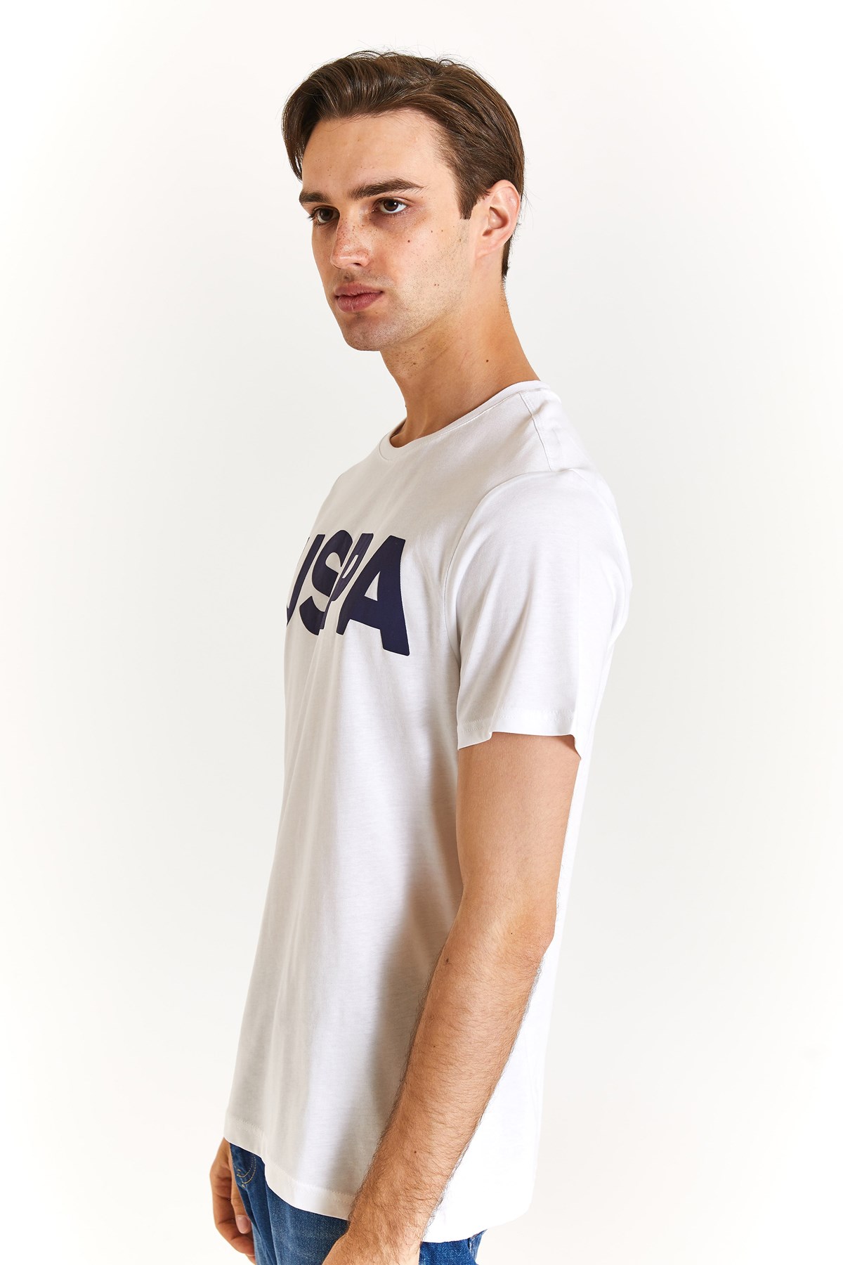U.S. Polo Assn. Erkek Tişört 50279620-VR013 Beyaz