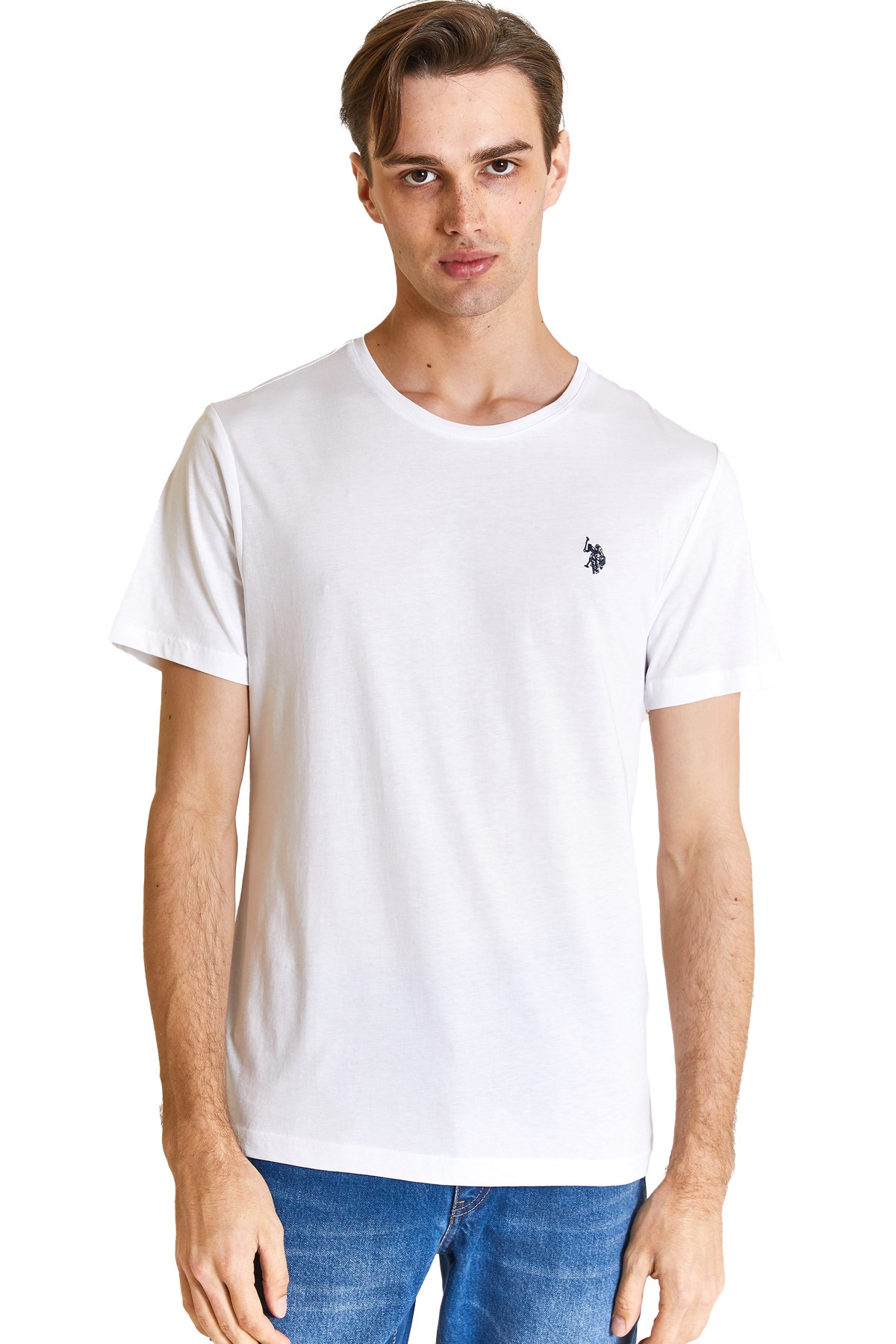 U.S. Polo Assn. Erkek Regular Tişört 50279632-VR013 Beyaz