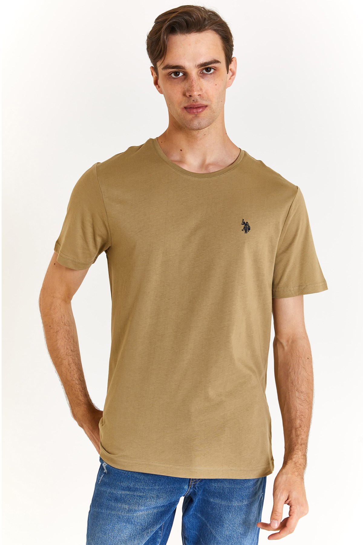 U.S. Polo Assn. Erkek Regular Fit Tişört 50279632-VR027 Haki