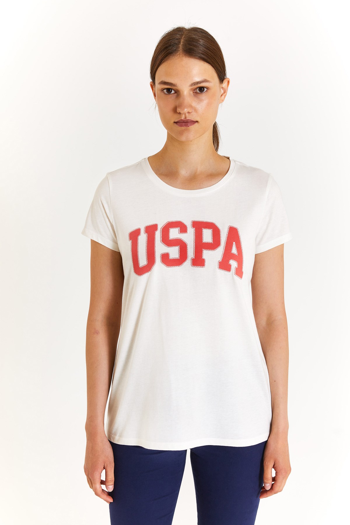 U.S. Polo Assn. Kadın Tişört 50280036-VR013 Beyaz