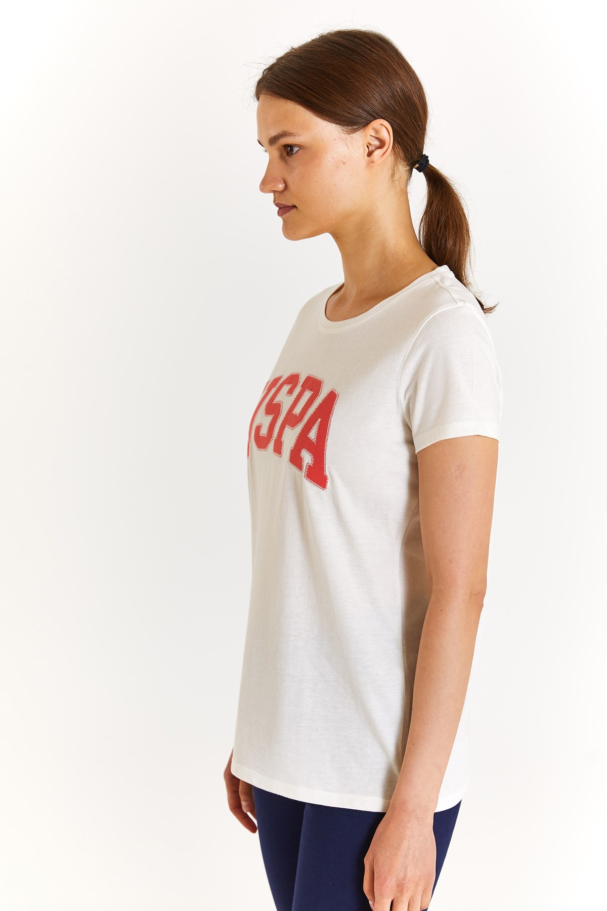 U.S. Polo Assn. Kadın Tişört 50280036-VR013 Beyaz