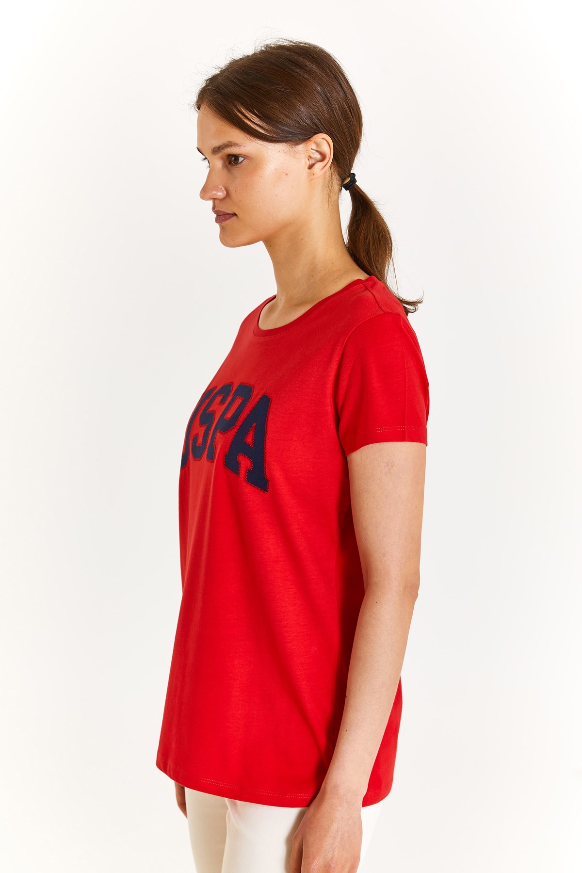 U.S. Polo Assn. Kadın Tişört 50280036-VR030 Kırmızı