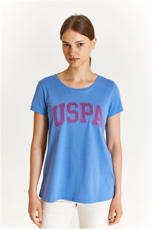 U.S. Polo Assn. Kadın Regular Fit Tişört 50280036-VR032 Mavi