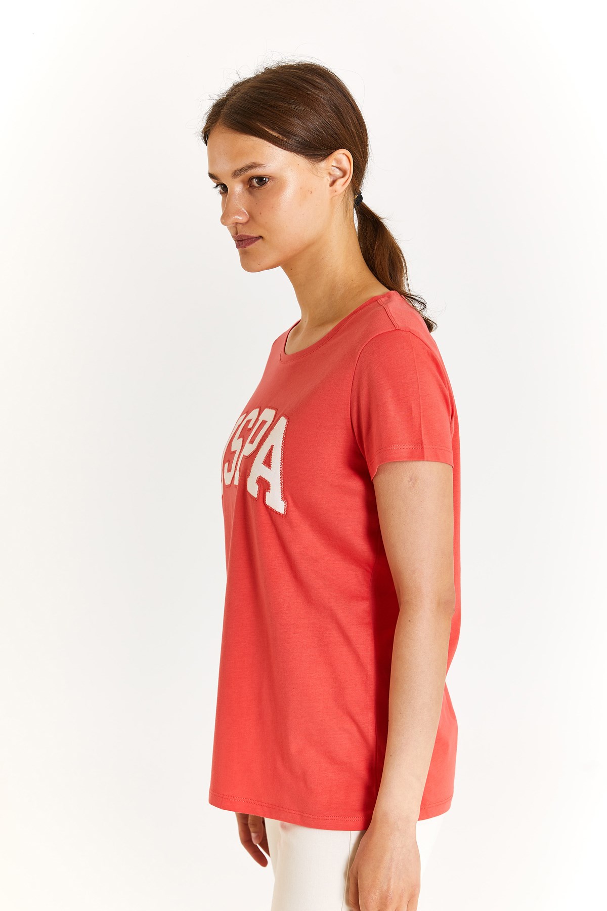 U.S. Polo Assn. Kadın Tişört 50280036-VR039 Pembe