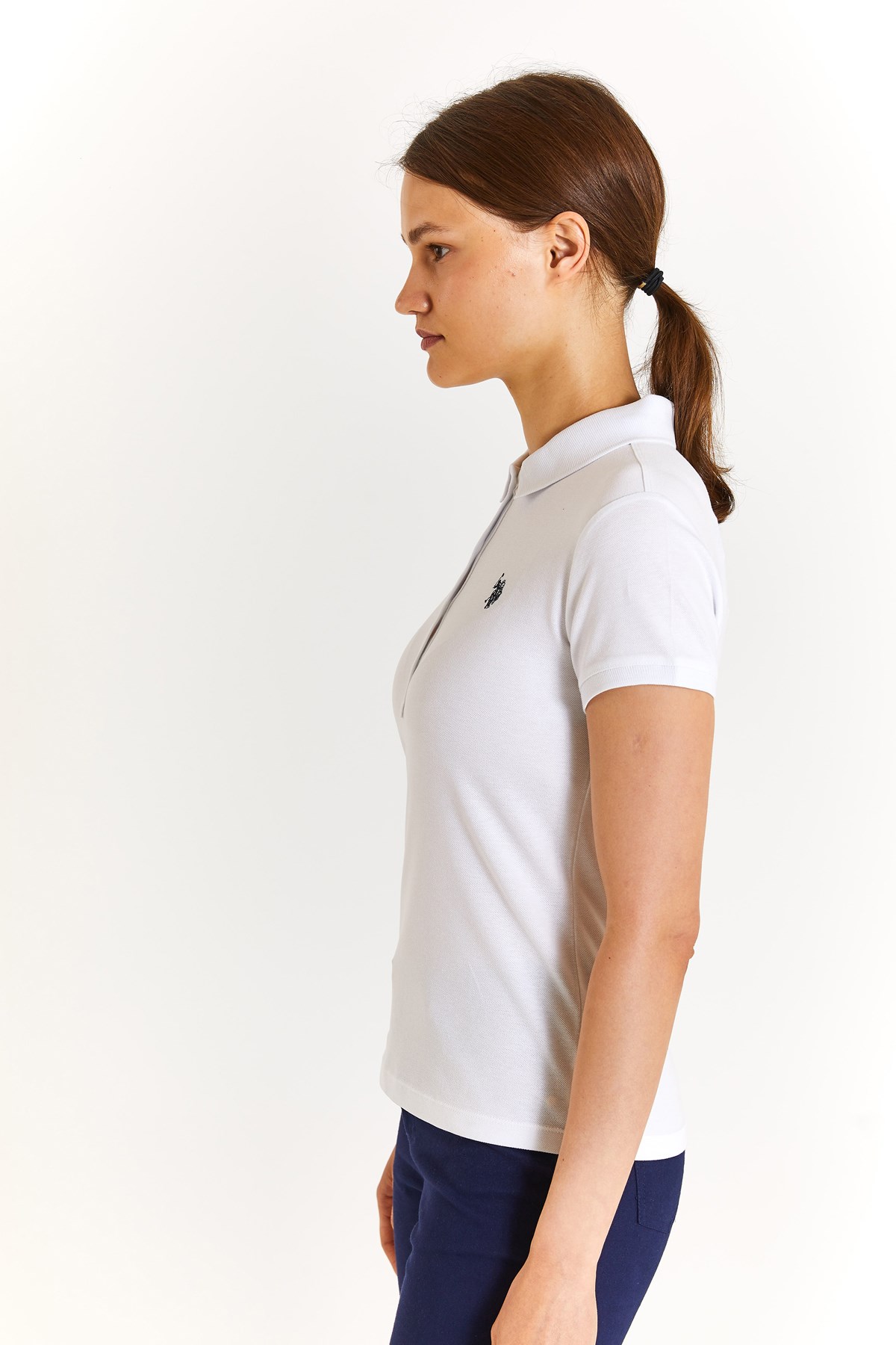 U.S. Polo Assn. Kadın Slim Tişört 50280057-VR013 Beyaz
