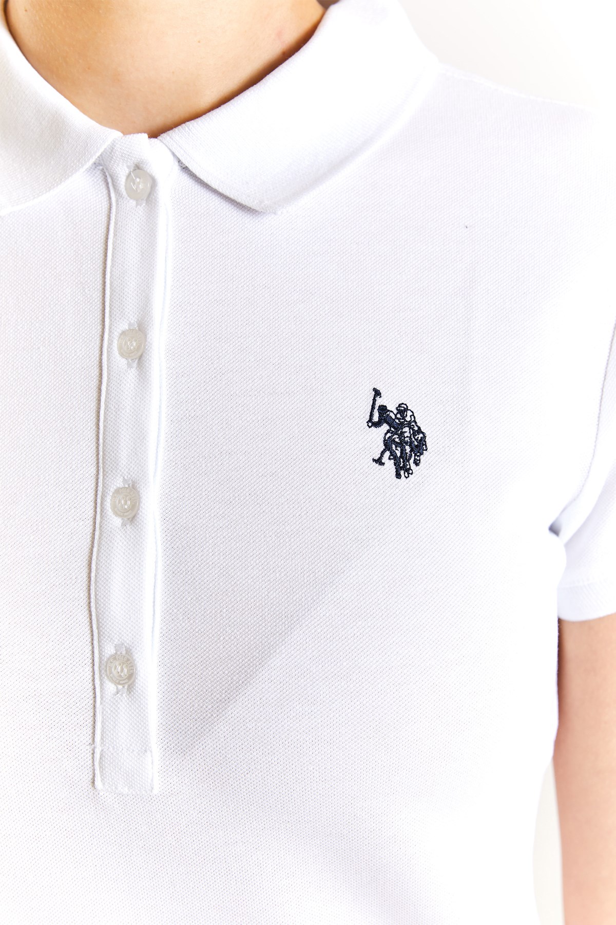 U.S. Polo Assn. Kadın Slim Tişört 50280057-VR013 Beyaz