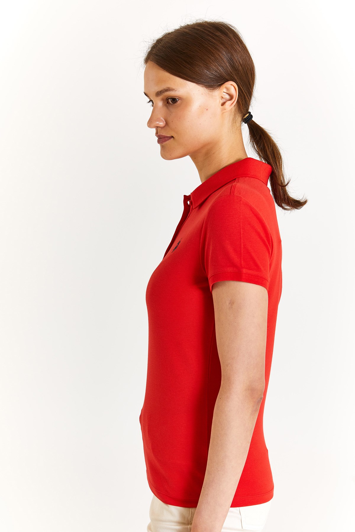U.S. Polo Assn. Kadın Slim Tişört 50280057-VR030 Kırmızı