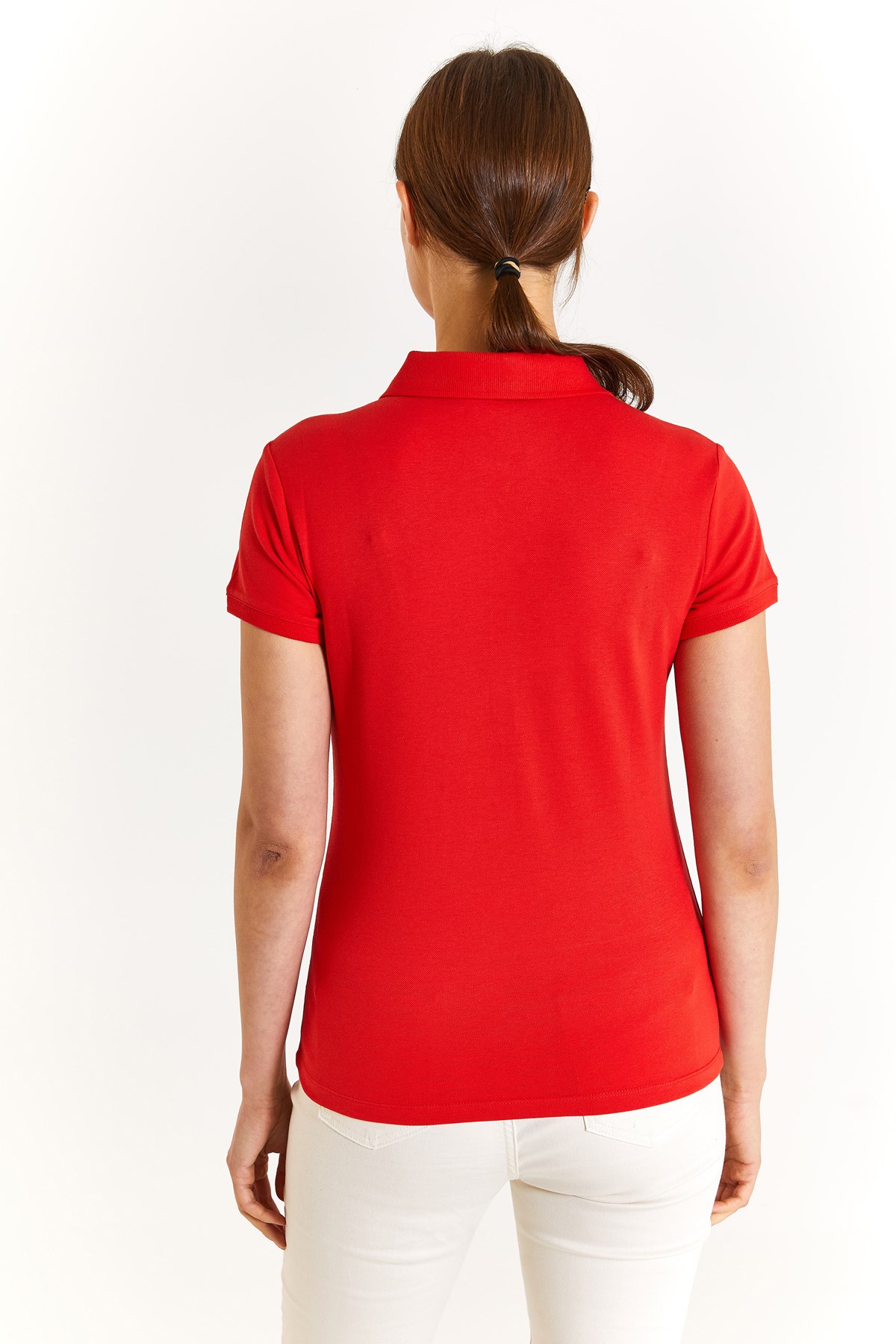 U.S. Polo Assn. Kadın Slim Tişört 50280057-VR030 Kırmızı