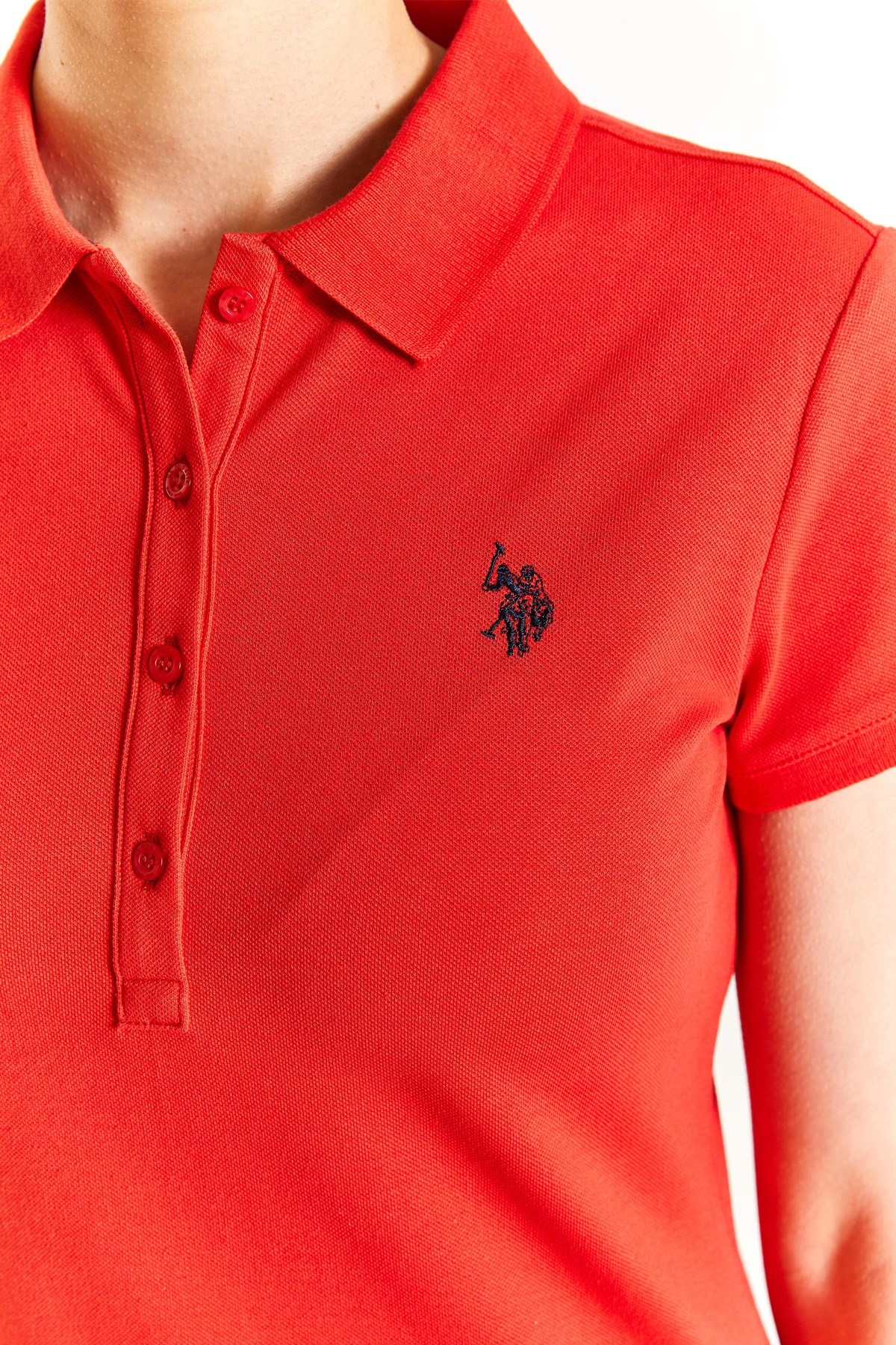 U.S. Polo Assn. Kadın Slim Tişört 50280057-VR030 Kırmızı