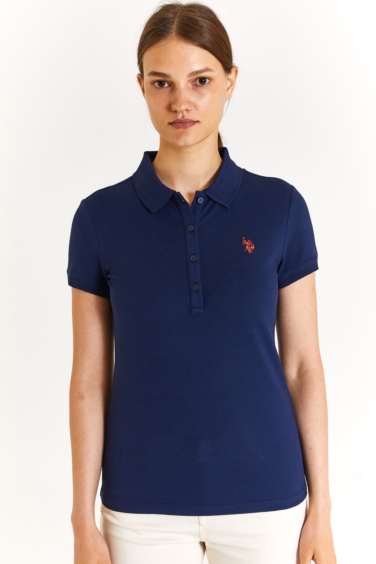 U.S. Polo Assn. Kadın Slim Tişört 50280057-VR033 Lacivert