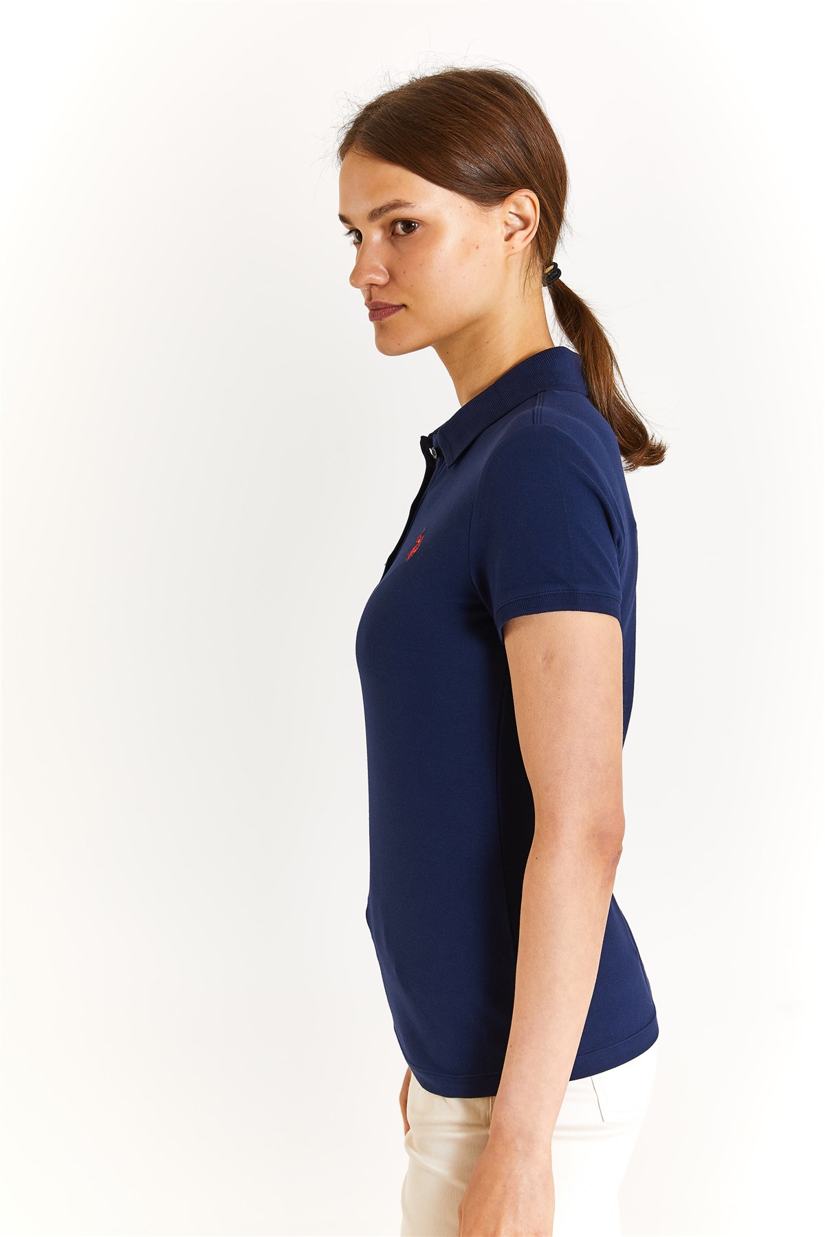 U.S. Polo Assn. Kadın Slim Tişört 50280057-VR033 Lacivert