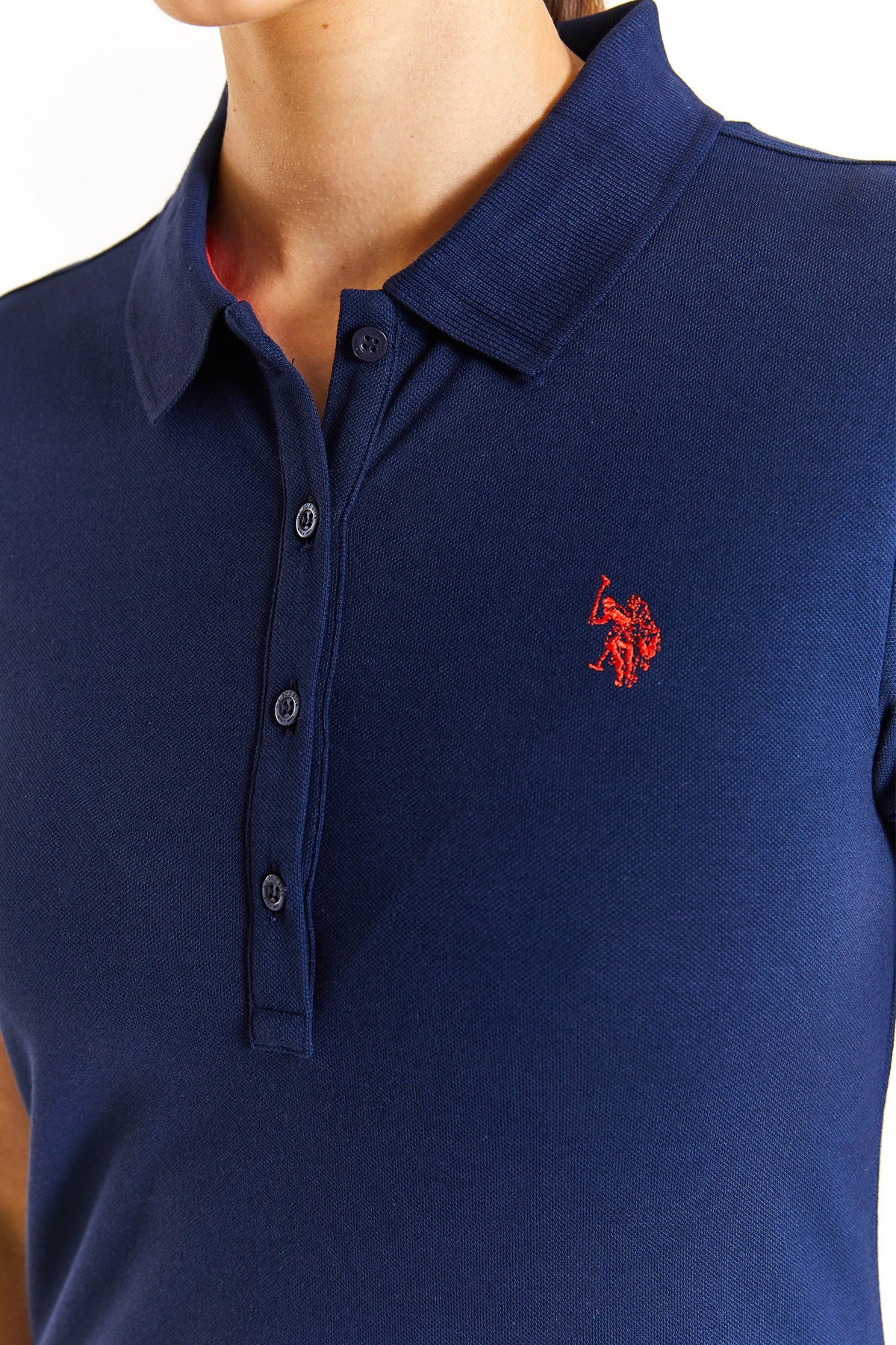 U.S. Polo Assn. Kadın Slim Tişört 50280057-VR033 Lacivert