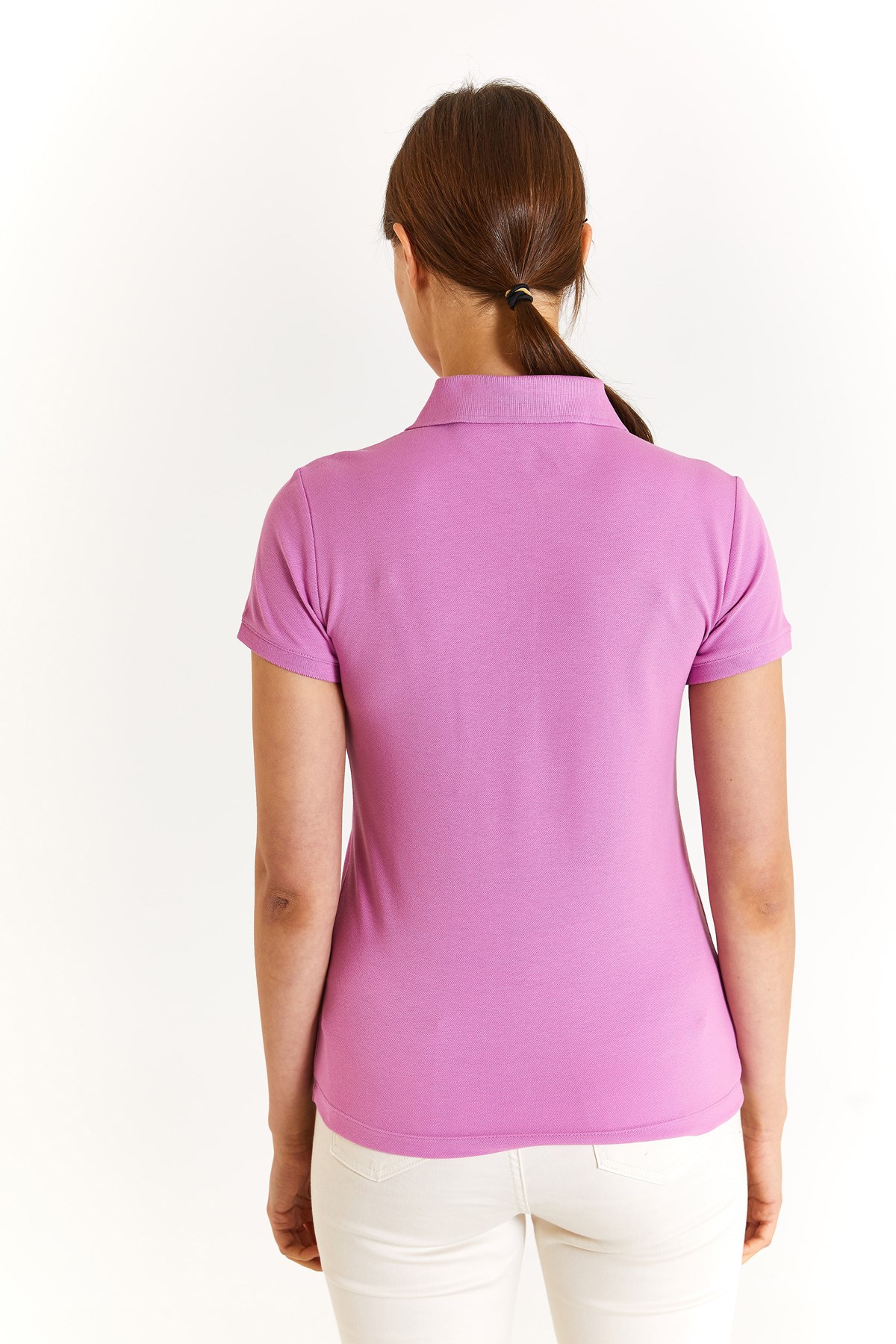 U.S. Polo Assn. Kadın Slim Tişört 50280057-VR037 Pembe