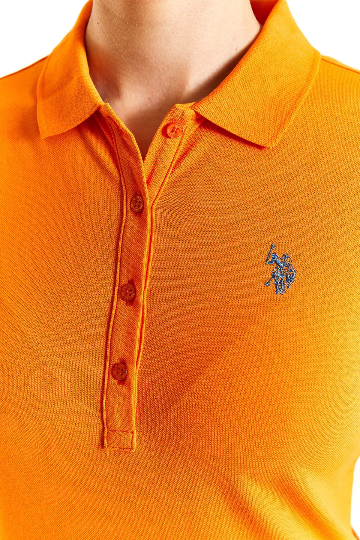U.S. Polo Assn. Kadın Slim Tişört 50280057-VR051 Turuncu