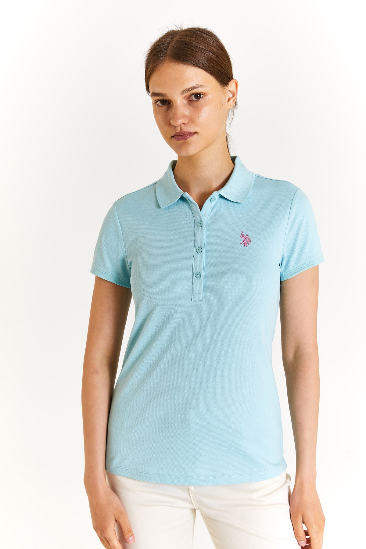 U.S. Polo Assn. Kadın Tişört 50280057-VR083 Mavi