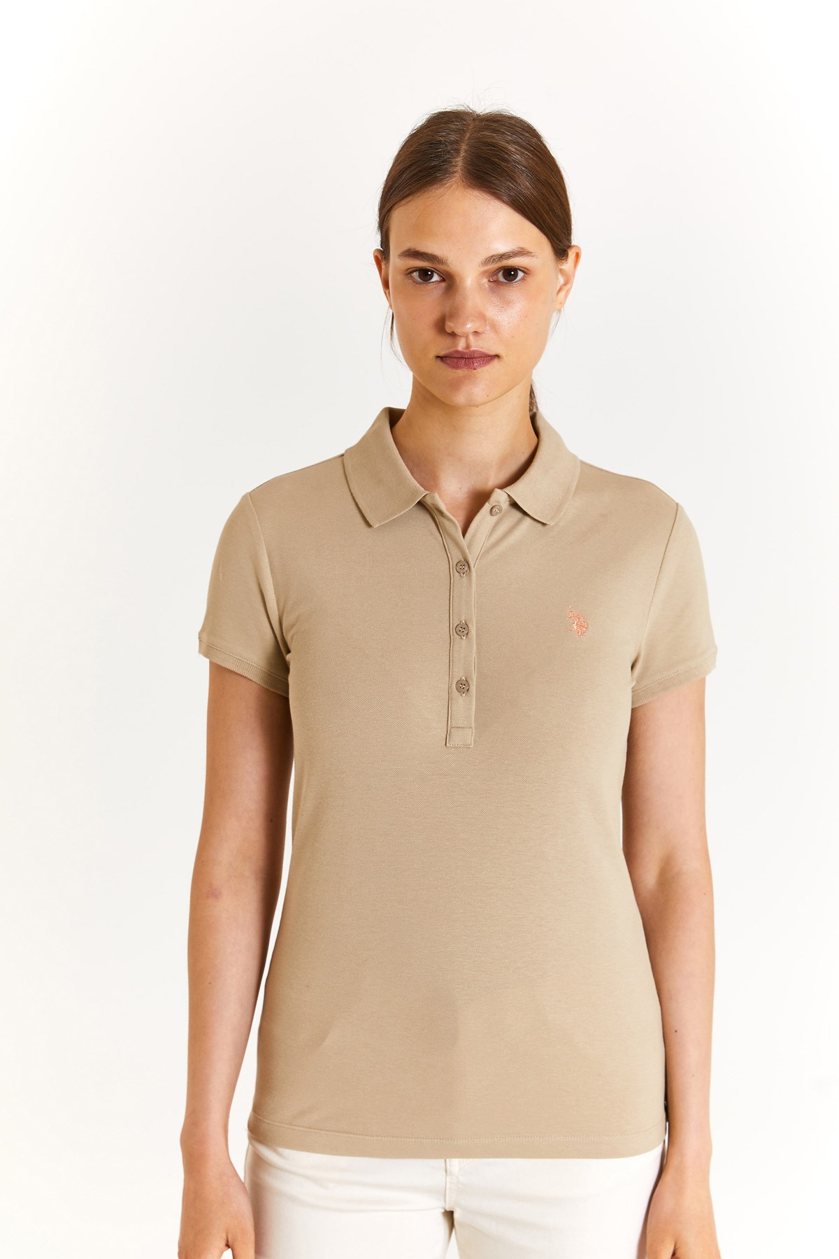 U.S. Polo Assn. Kadın Tişört 50280057-VR183 Haki