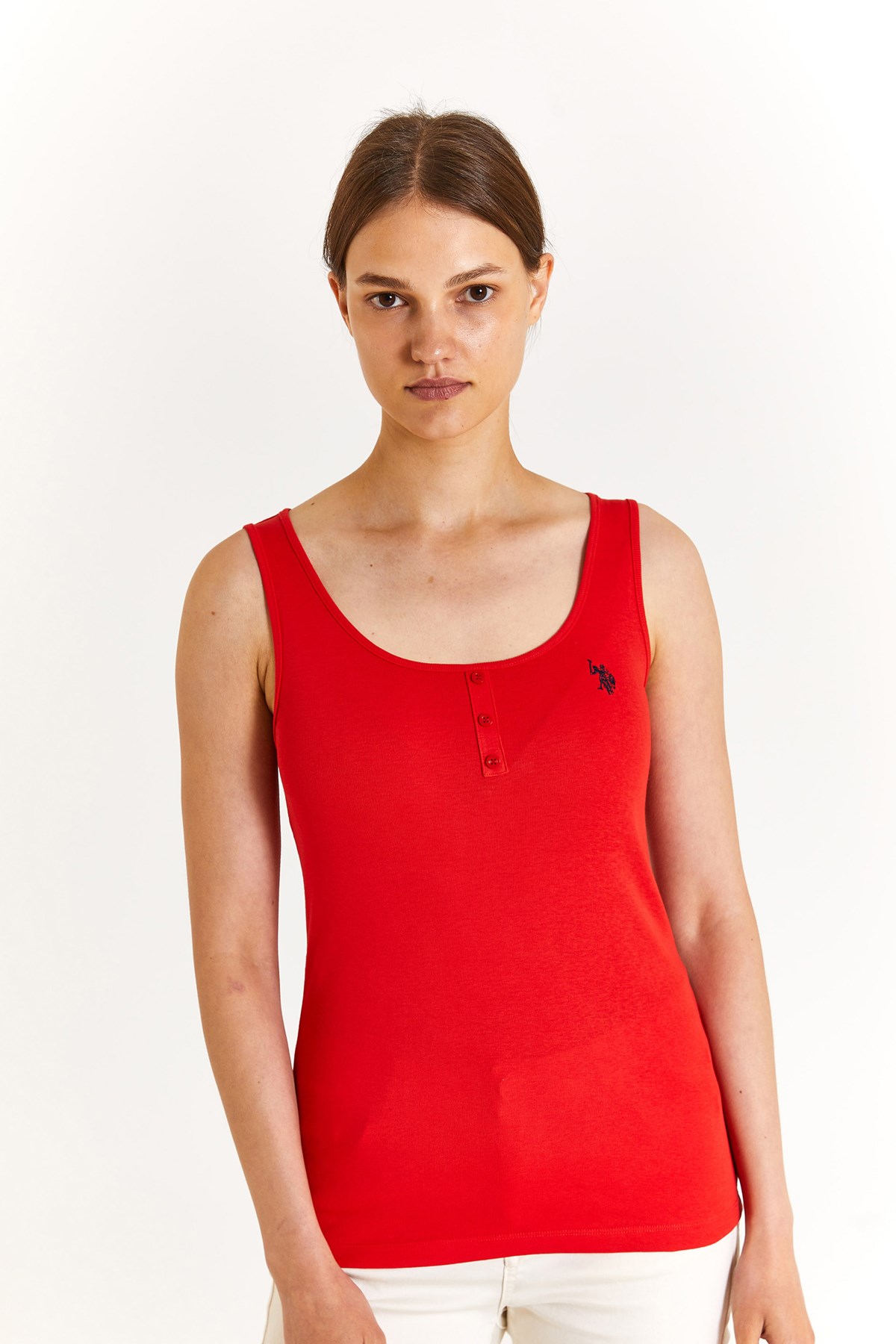 U.S. Polo Assn. Kadın Tişört 50280059-VR030 Kırmızı