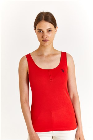 U.S. Polo Assn. Kadın Tişört 50280059-VR030 Kırmızı